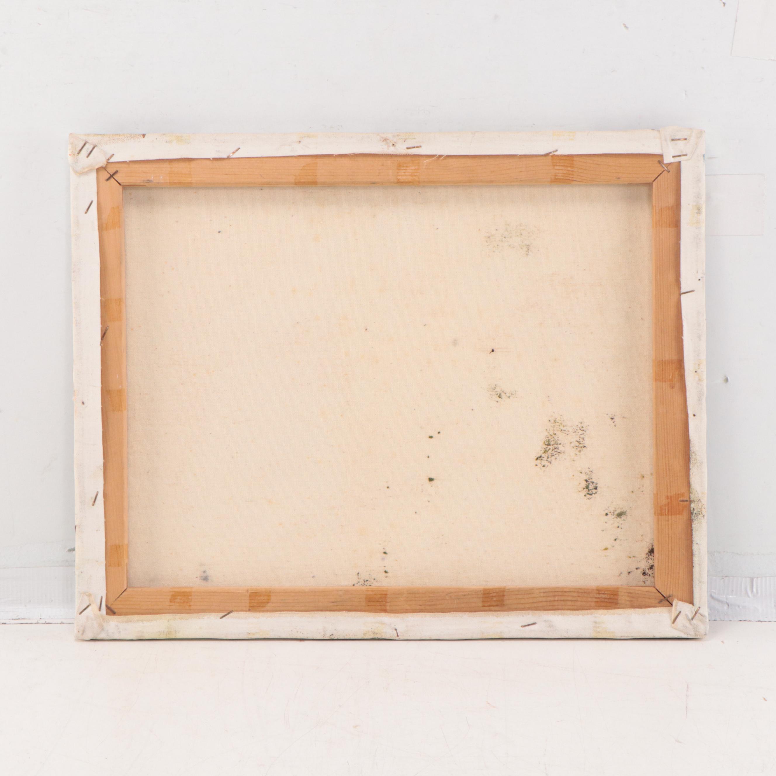 Autumn Landscape Oil Painting of a Watermill, Circa 1975