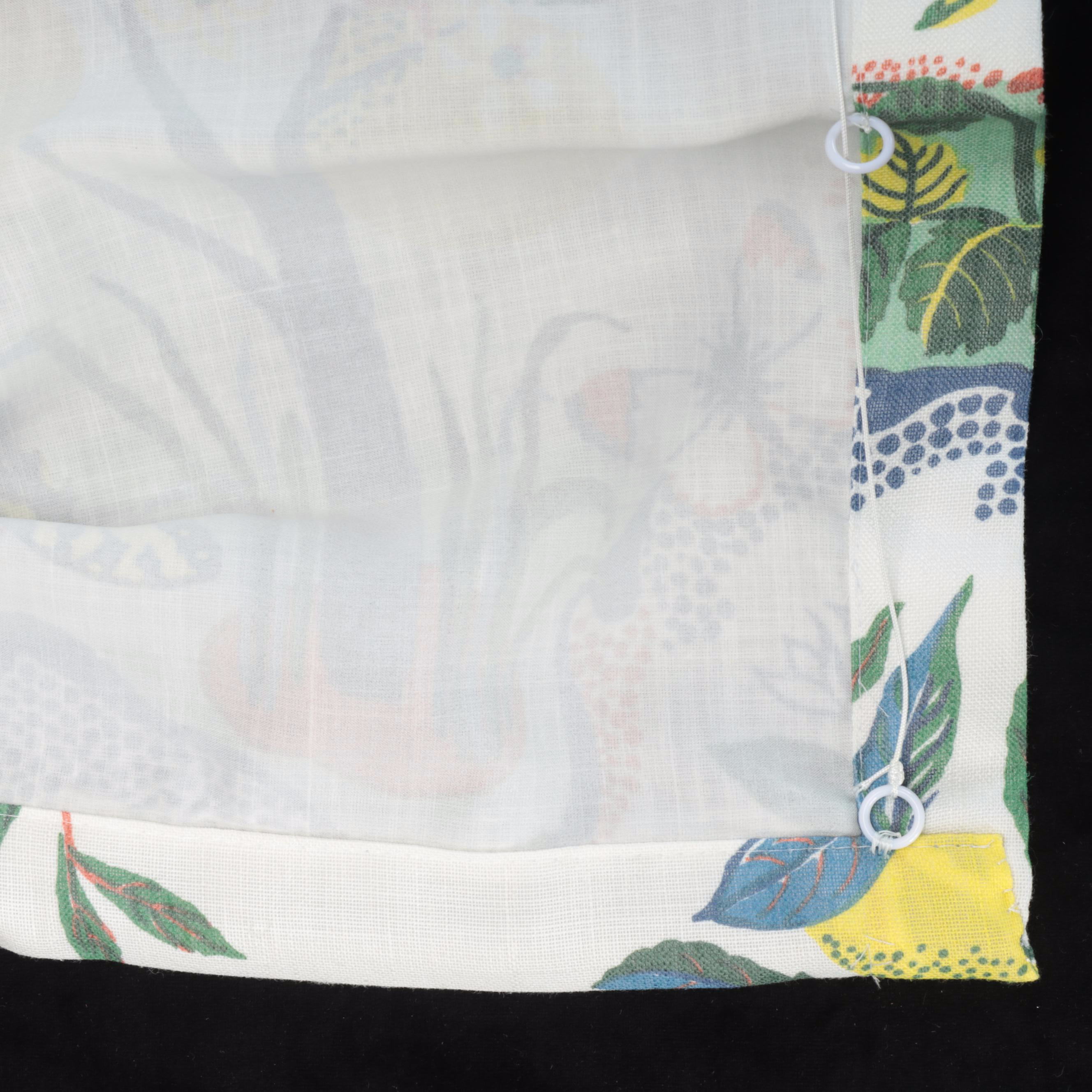 Pair of Lemon Tree and Floral Printed Fabric Roman Shades