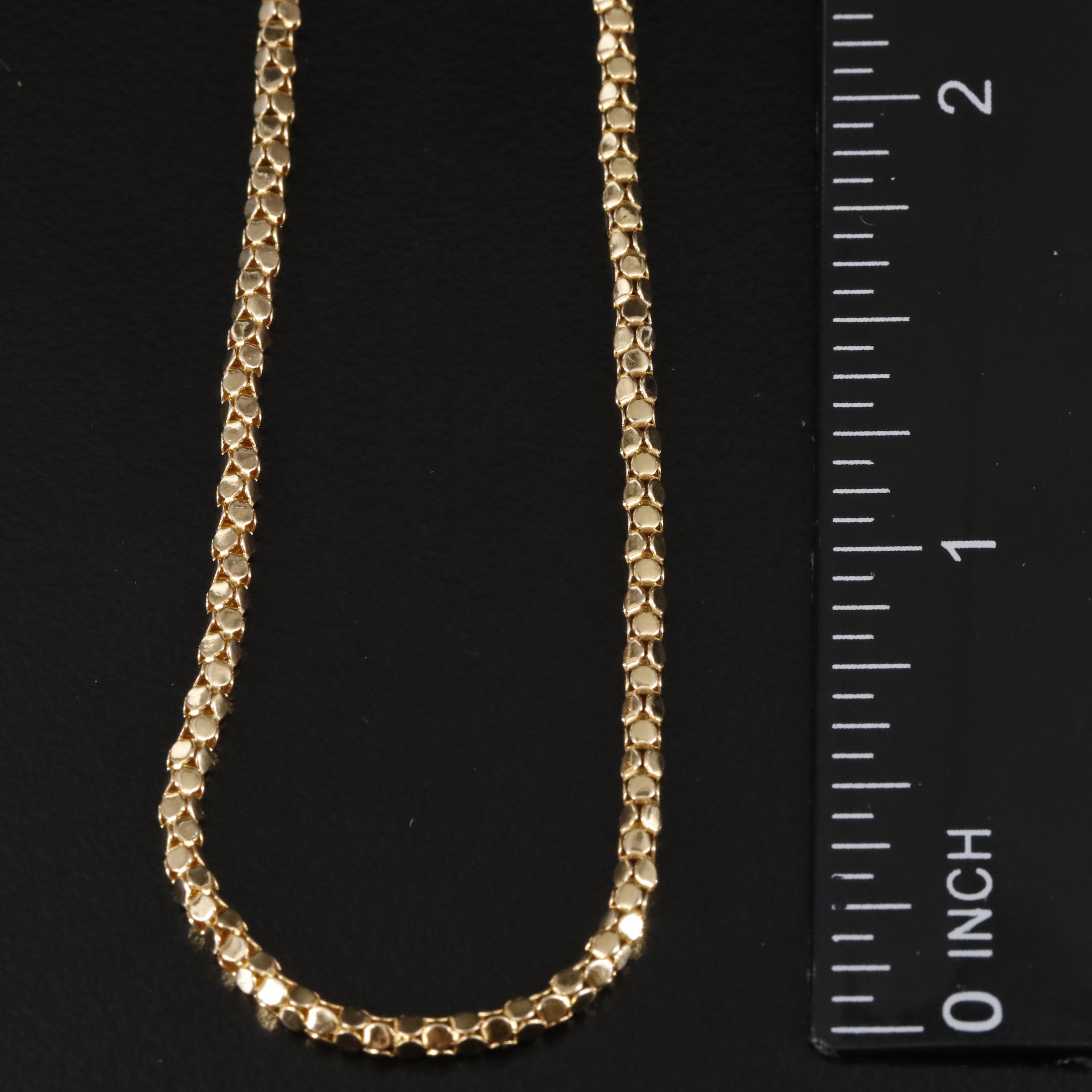 14K Popcorn Chain Necklace
