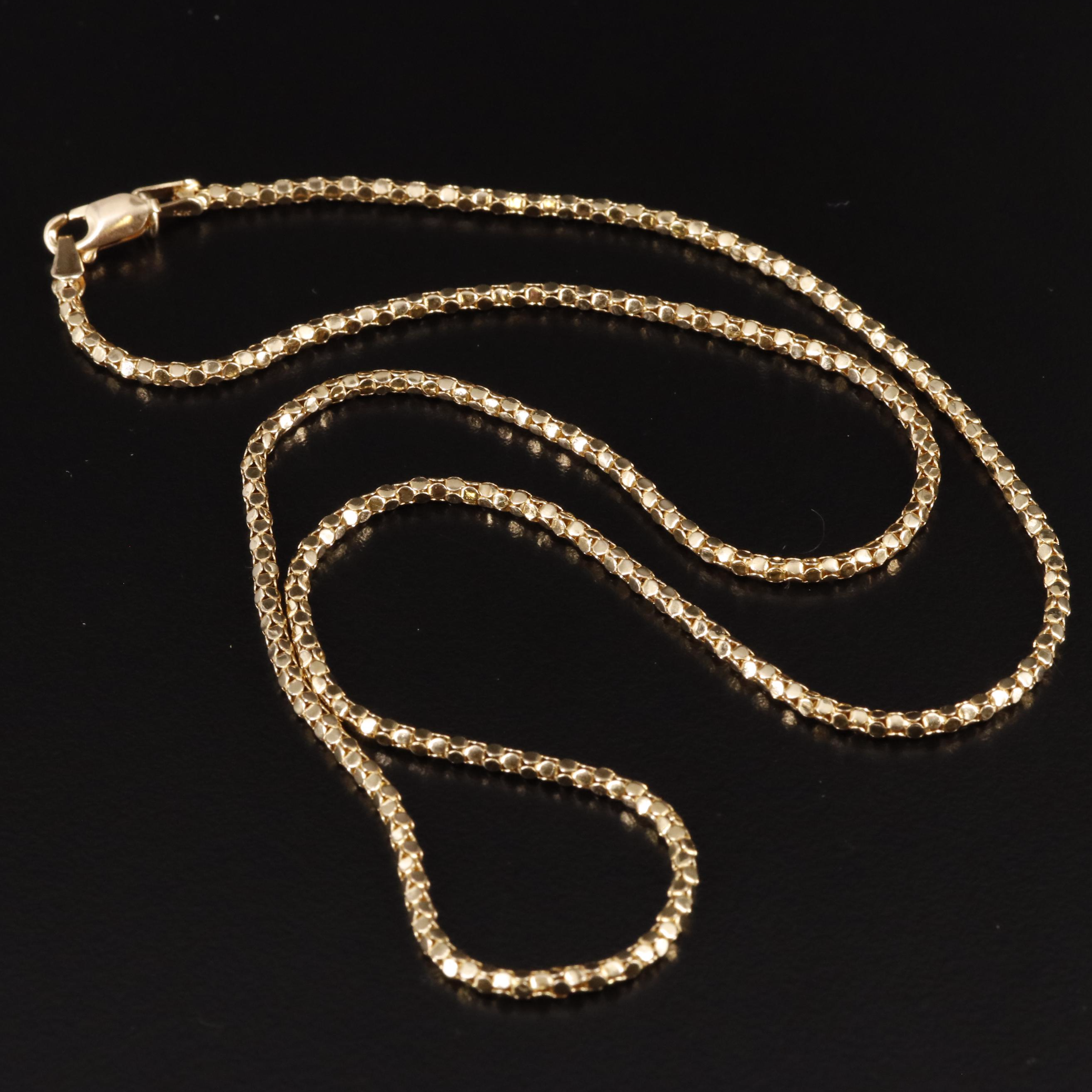 14K Popcorn Chain Necklace