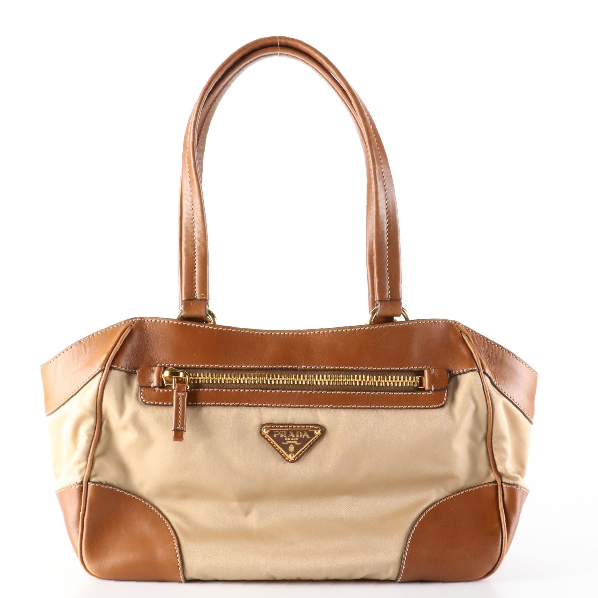 Prada Tessuto Nylon and Leather Shoulder Bag