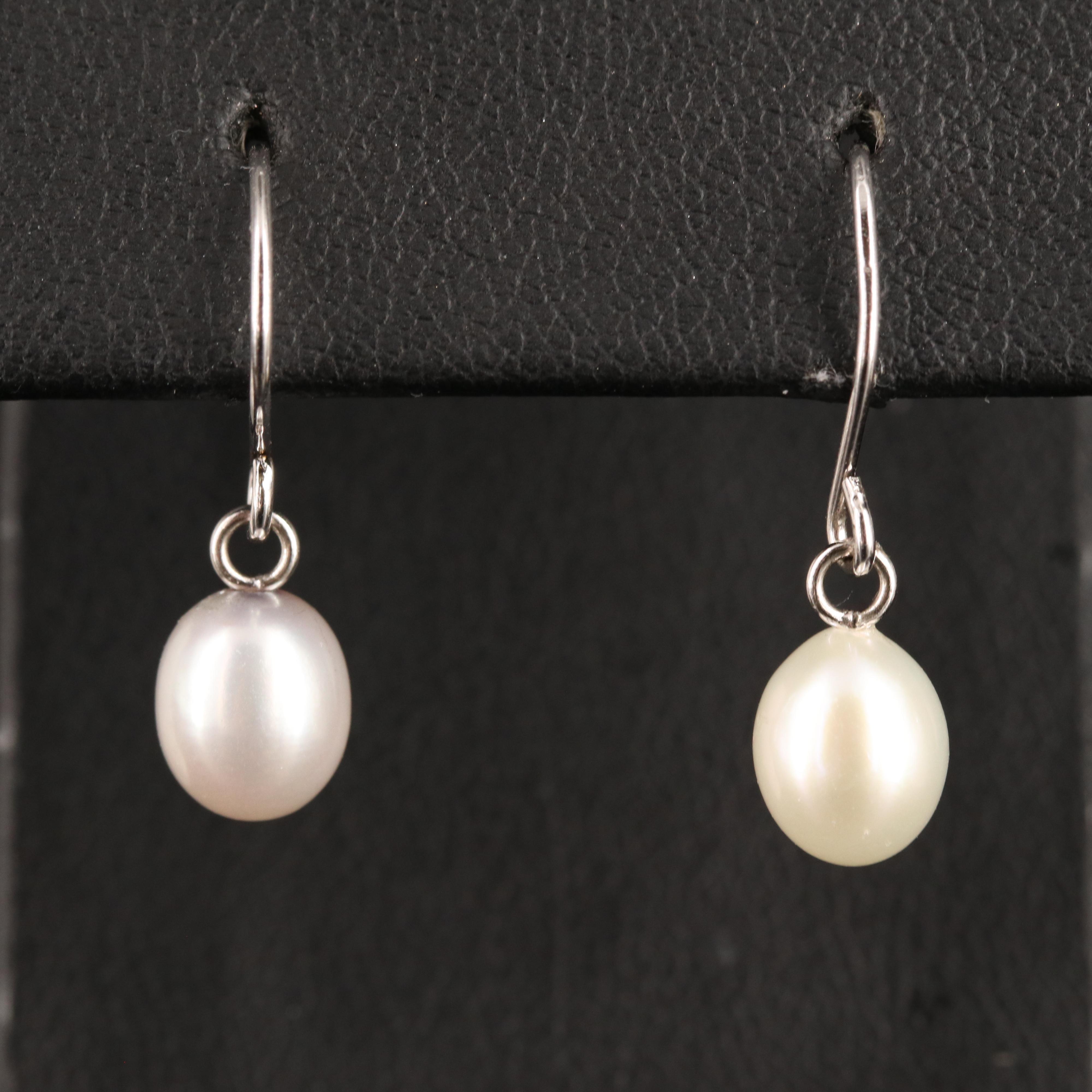 Sterling Pearl Dangle Earrings