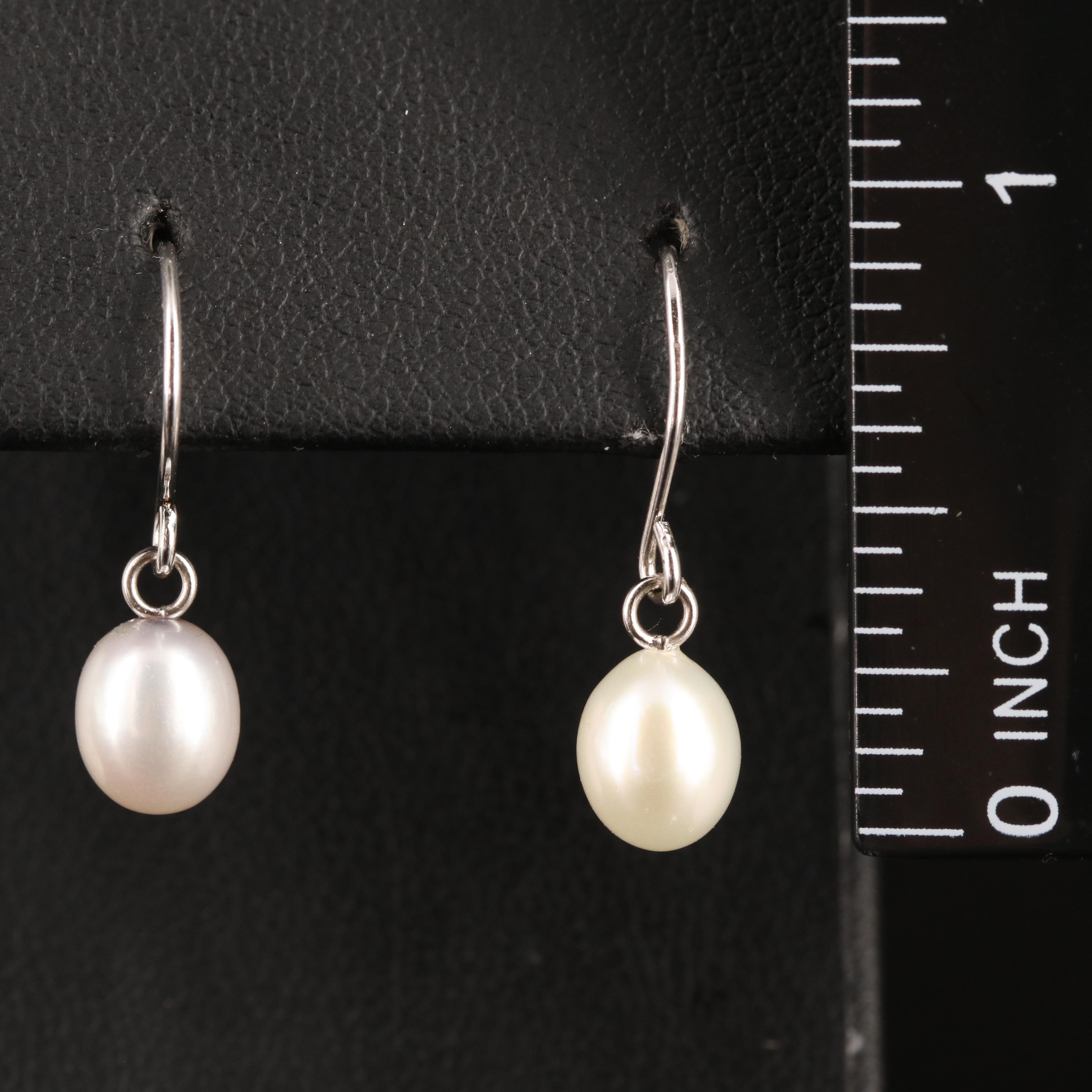 Sterling Pearl Dangle Earrings