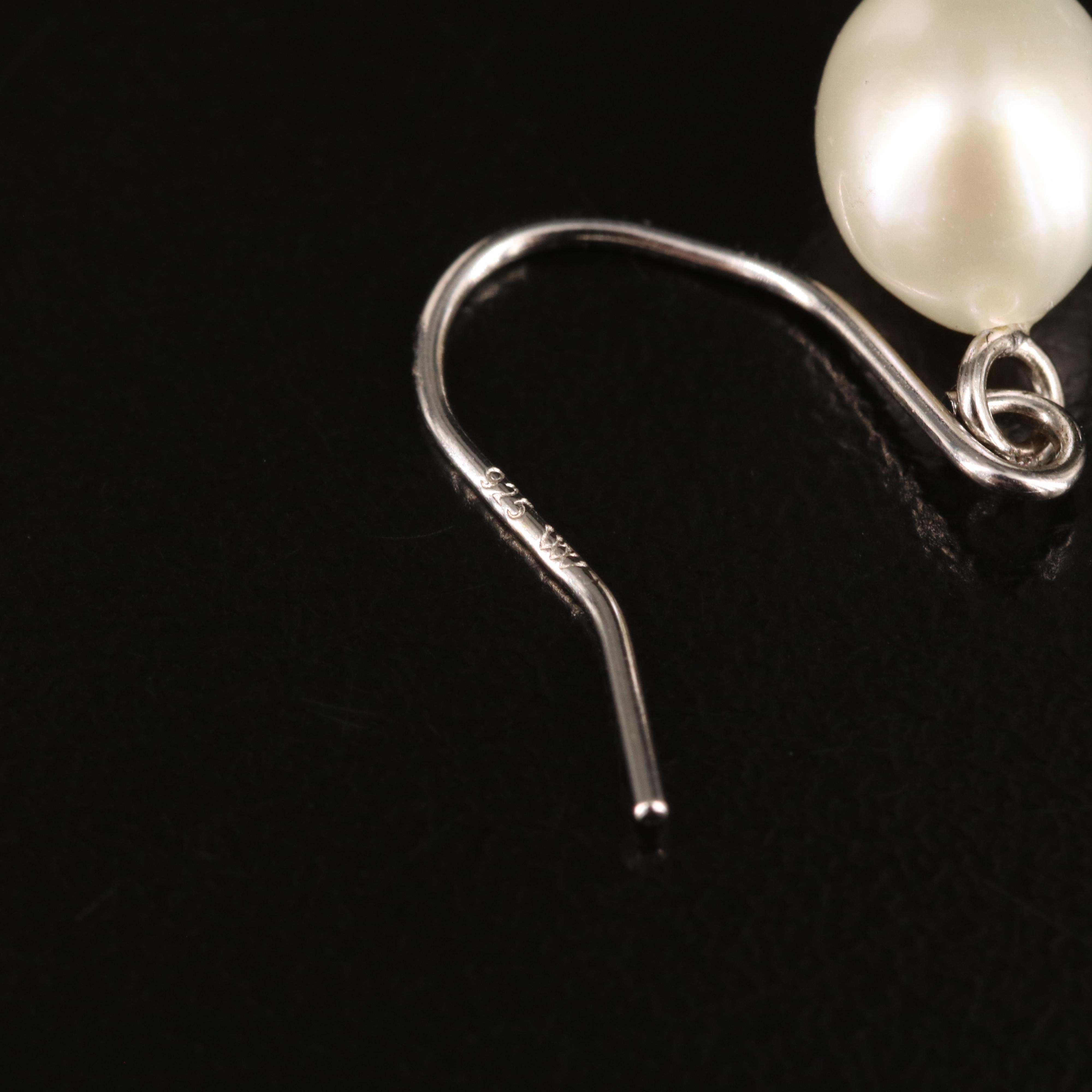 Sterling Pearl Dangle Earrings