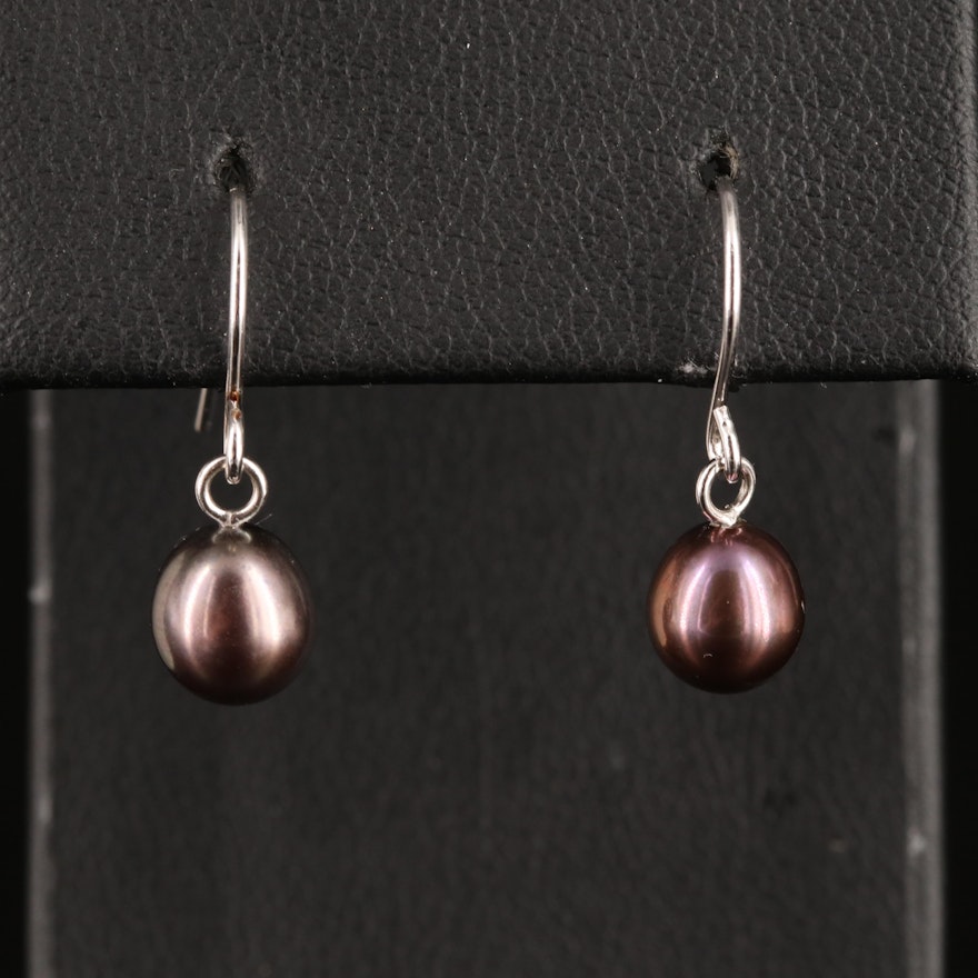 Sterling Pearl Dangle Earrings