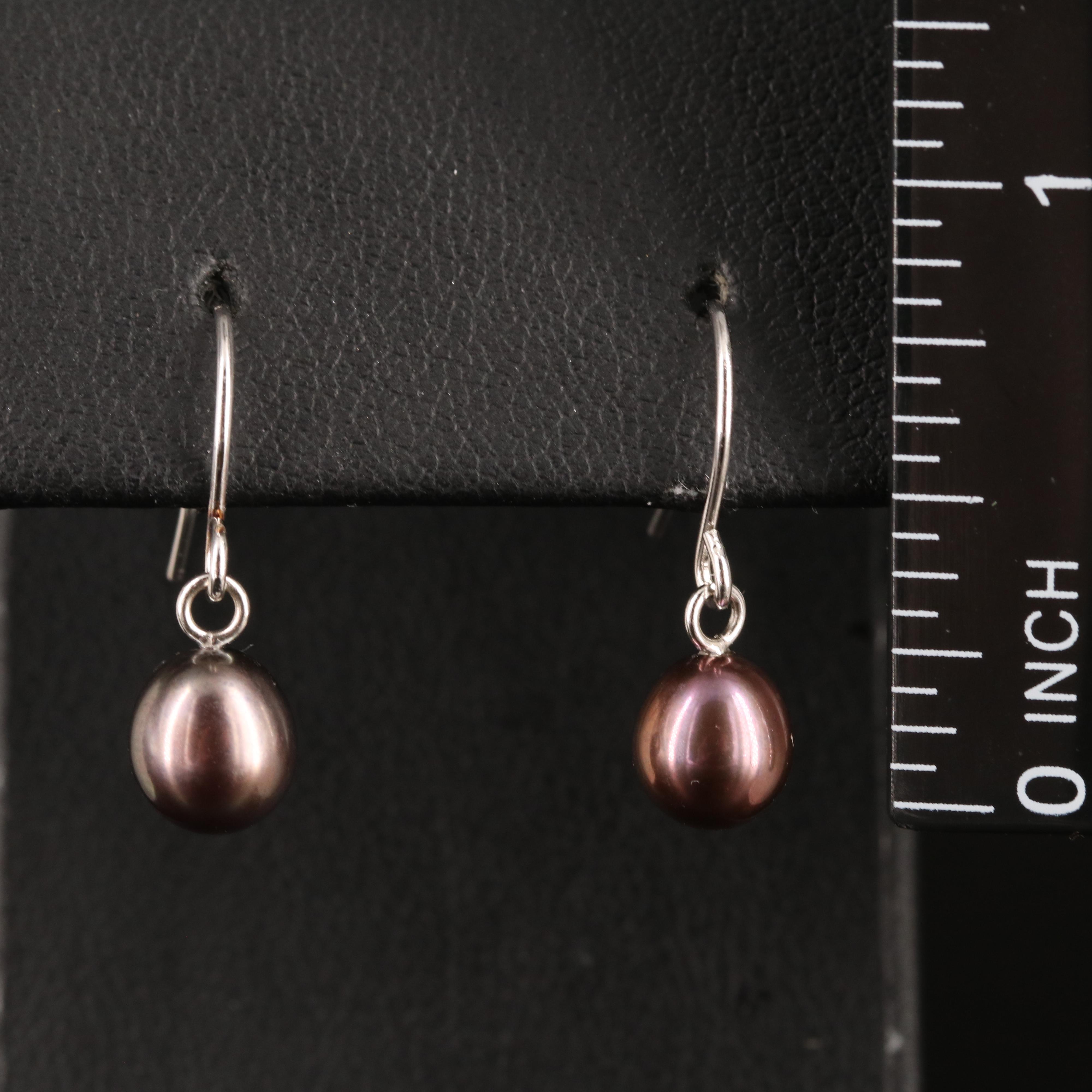 Sterling Pearl Dangle Earrings