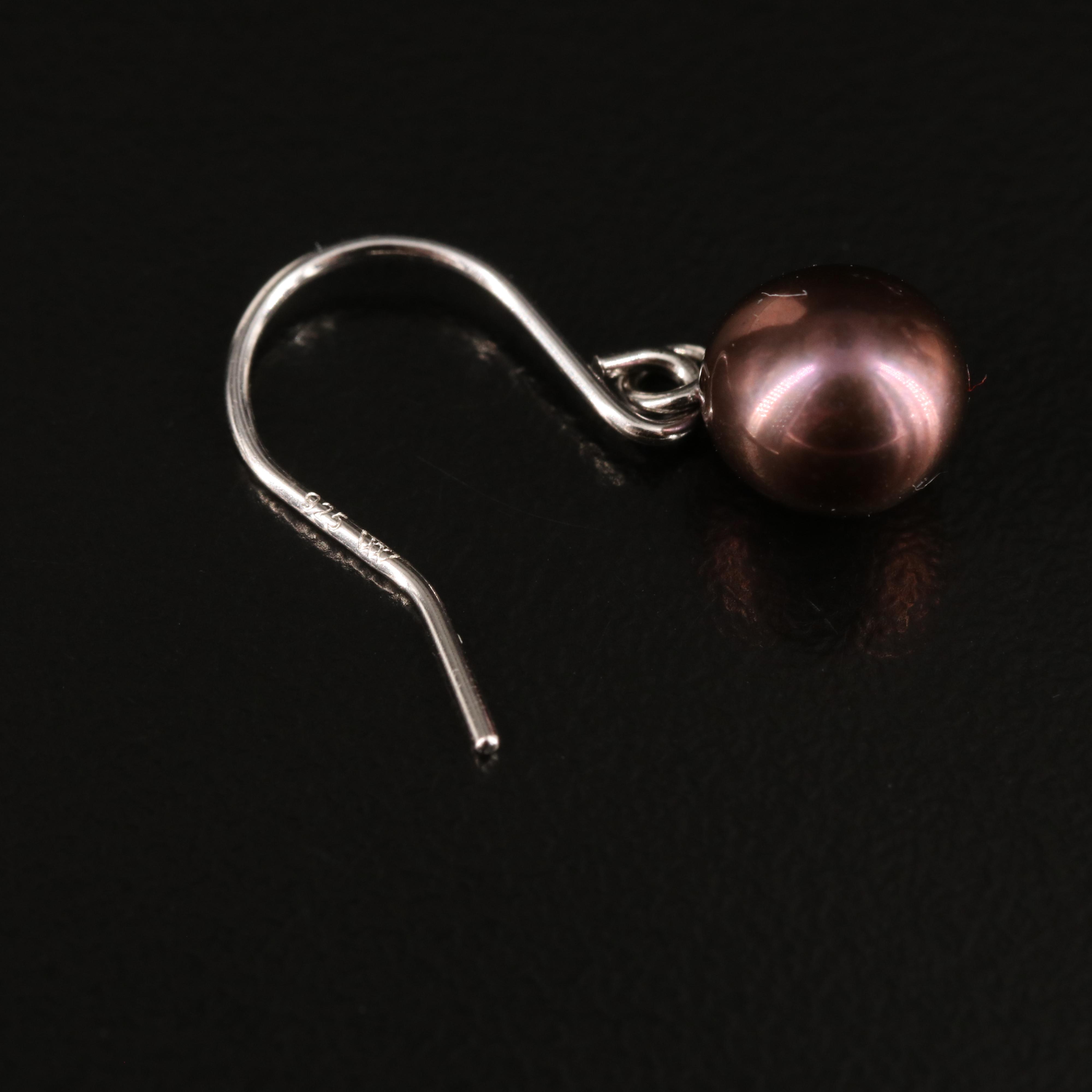 Sterling Pearl Dangle Earrings