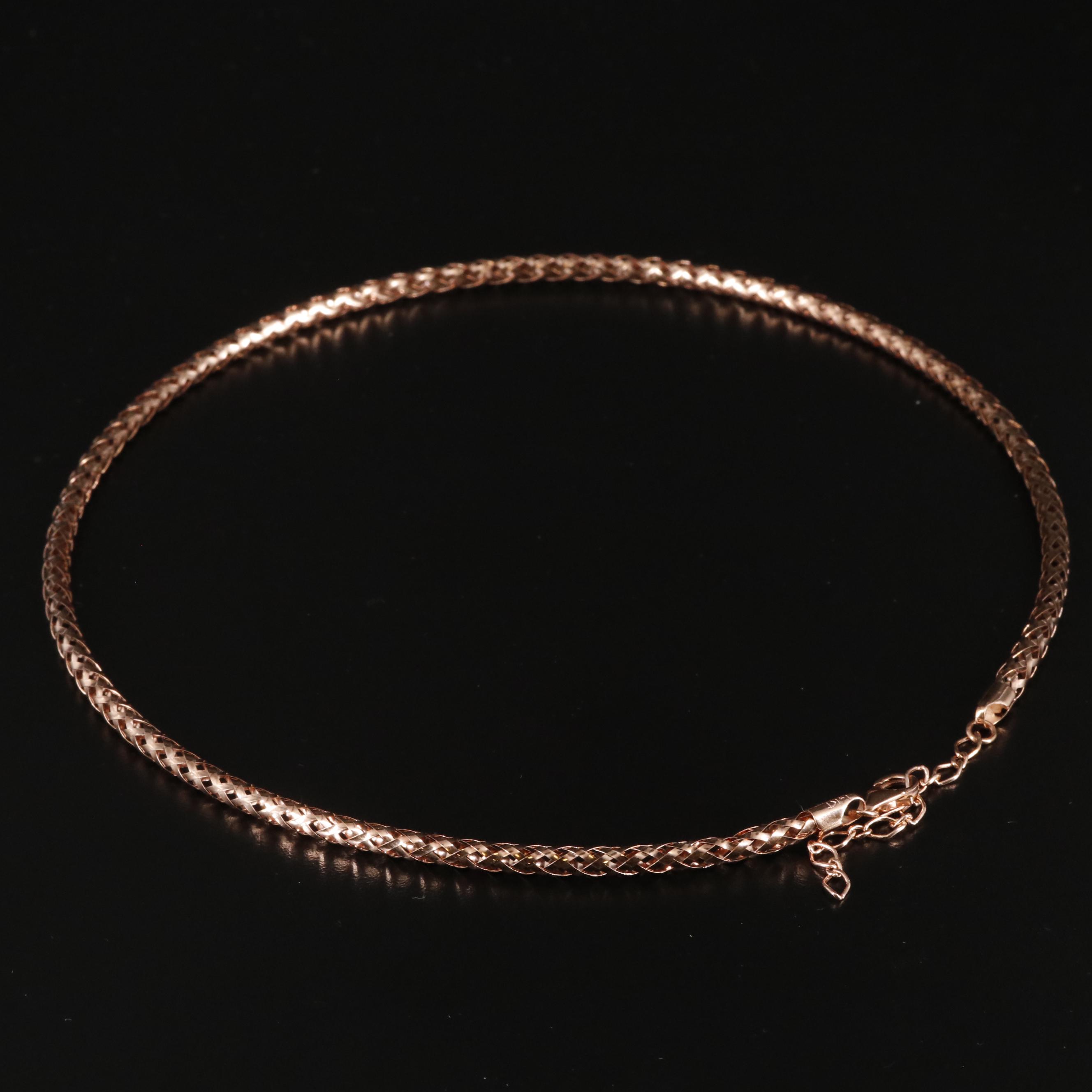 14K Rose Gold Mesh Chain Necklace