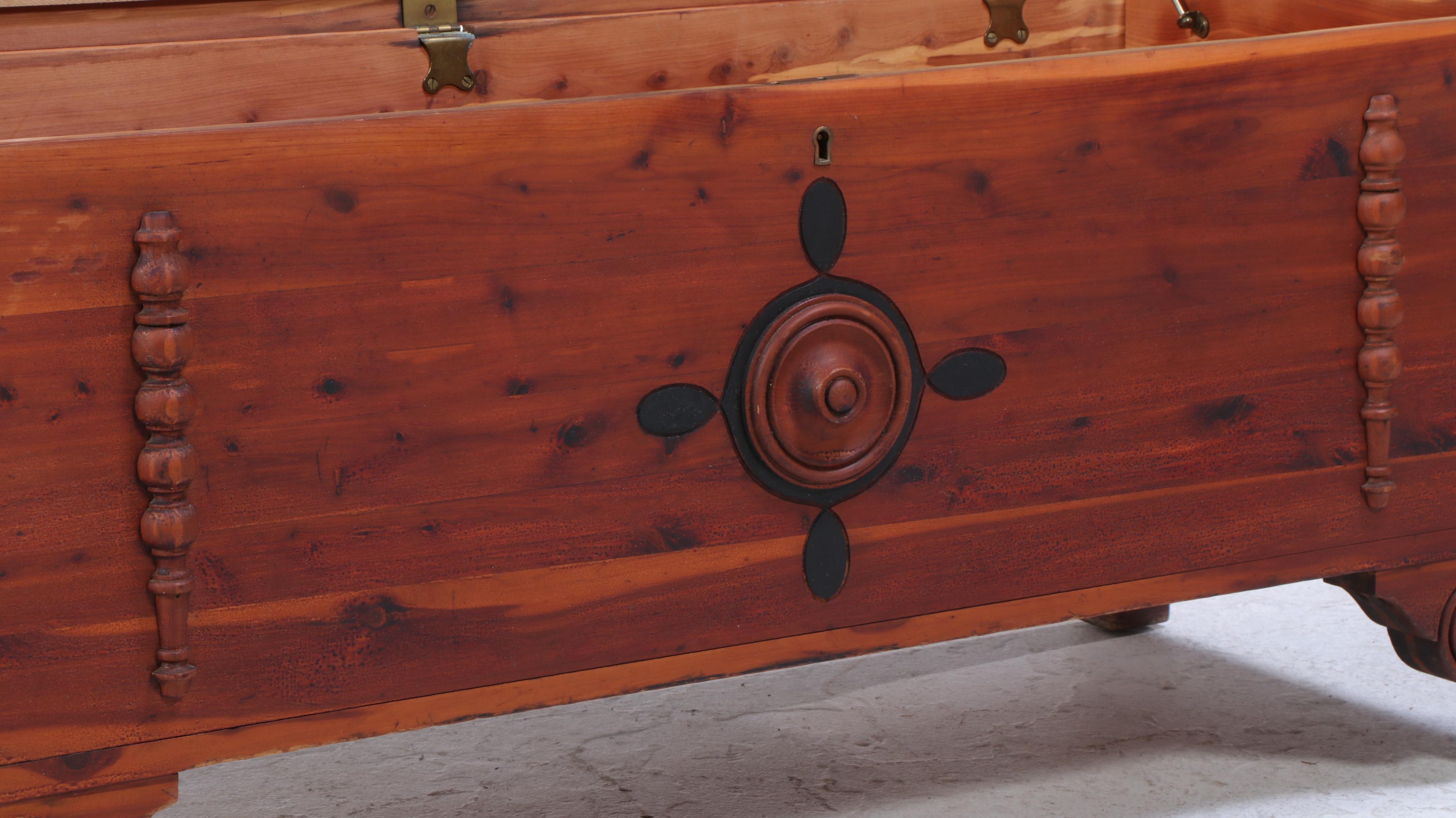 American Parcel-Ebonized Cedar Lift-Lid Chest, Early 20th Century