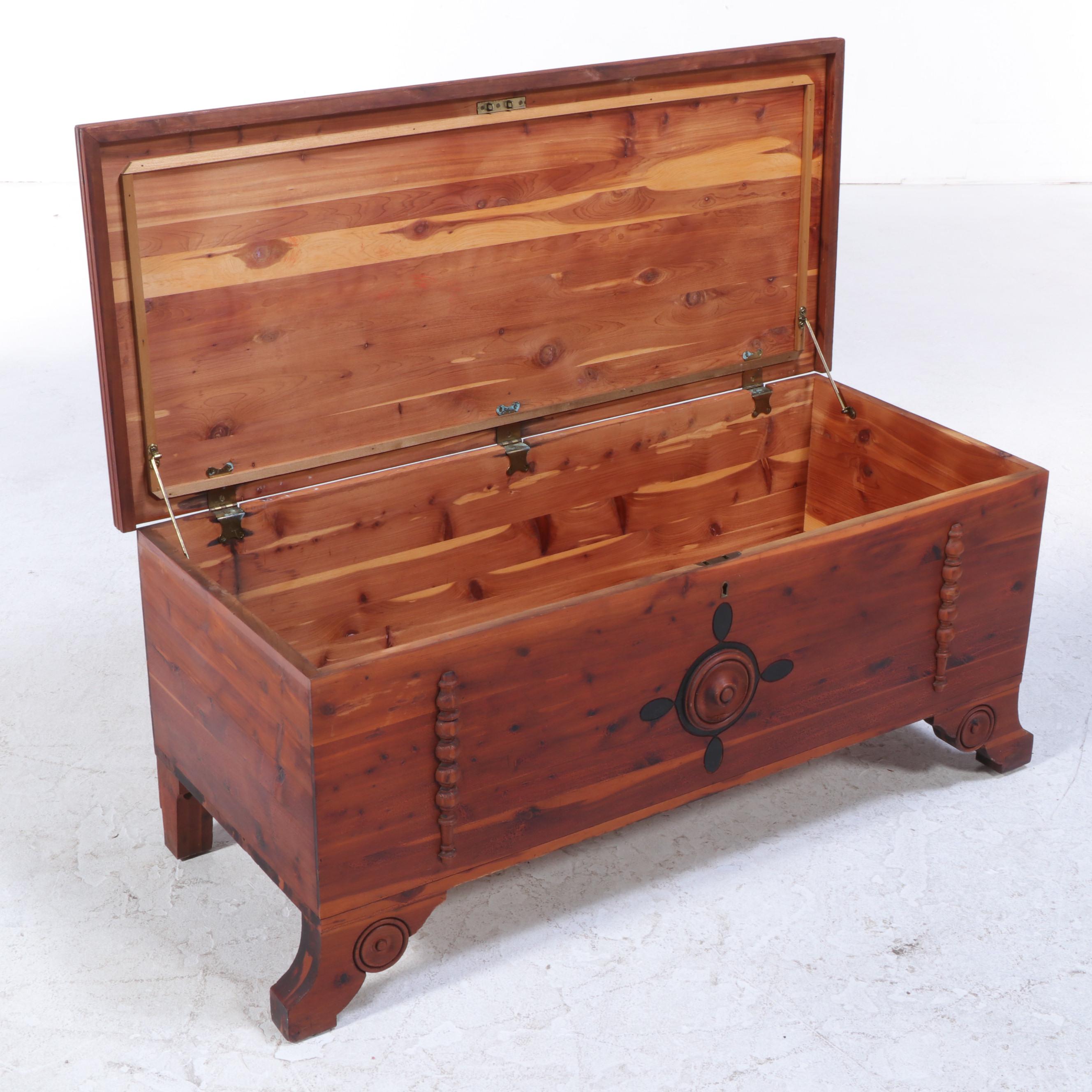 American Parcel-Ebonized Cedar Lift-Lid Chest, Early 20th Century