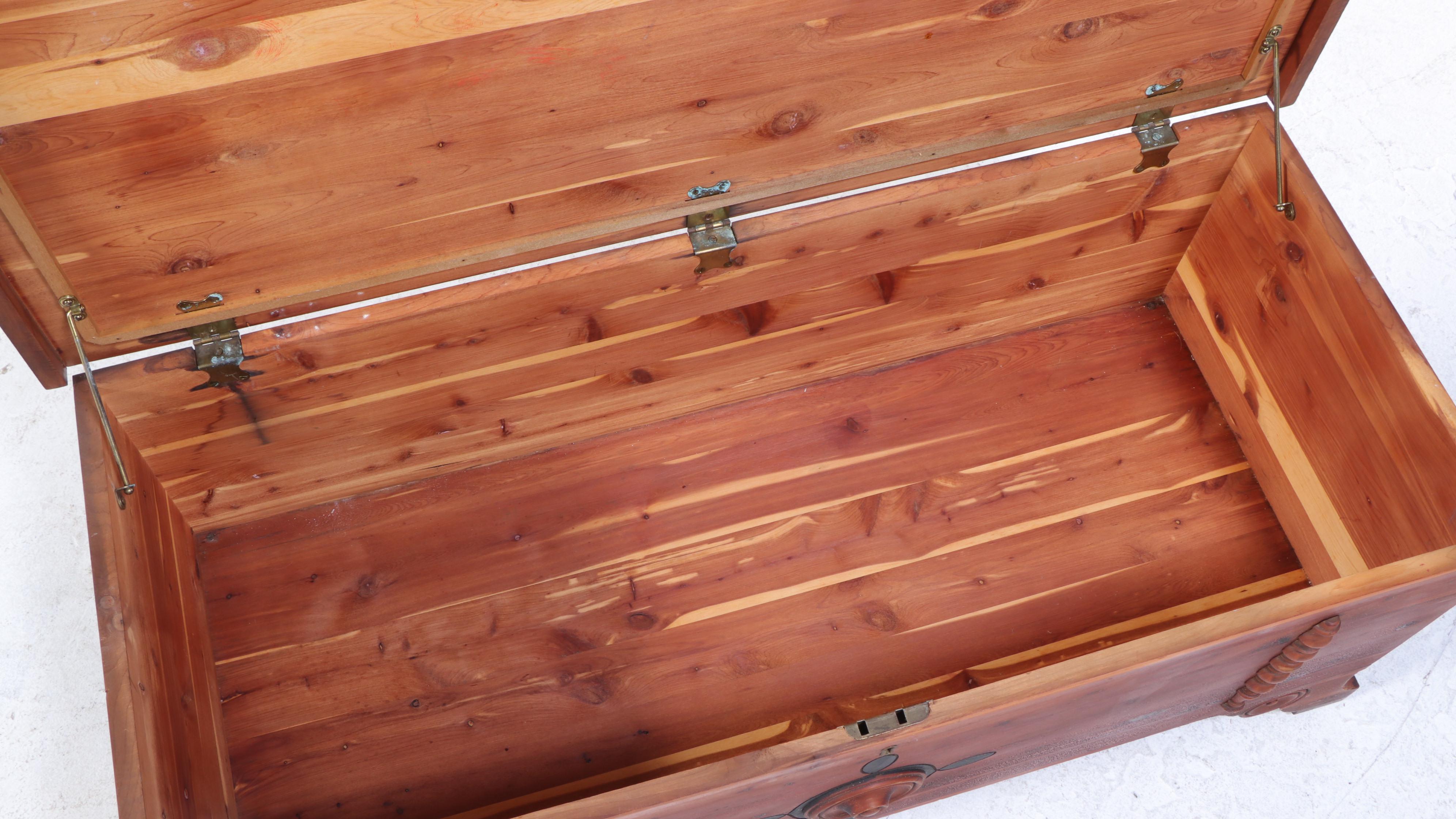 American Parcel-Ebonized Cedar Lift-Lid Chest, Early 20th Century