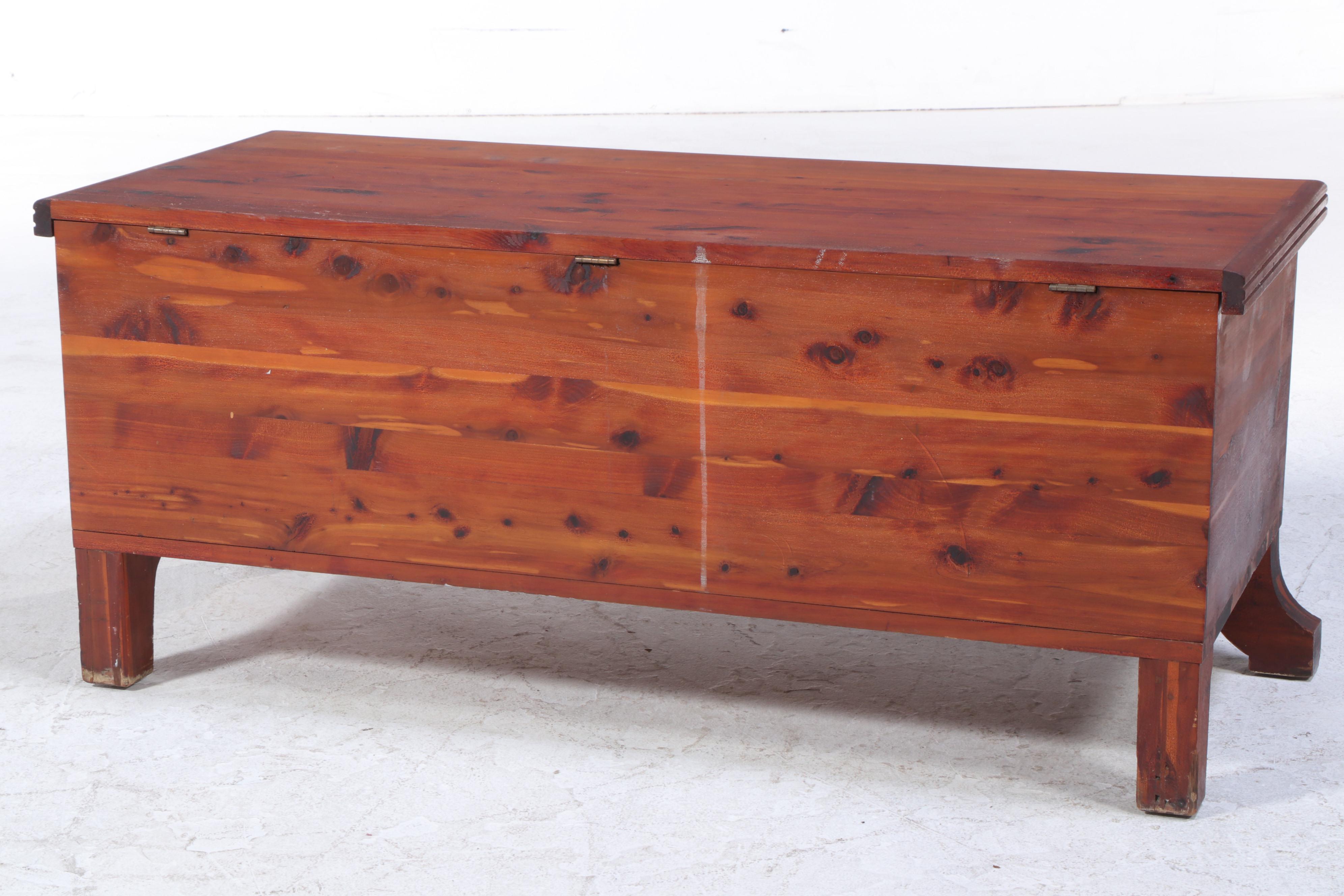 American Parcel-Ebonized Cedar Lift-Lid Chest, Early 20th Century