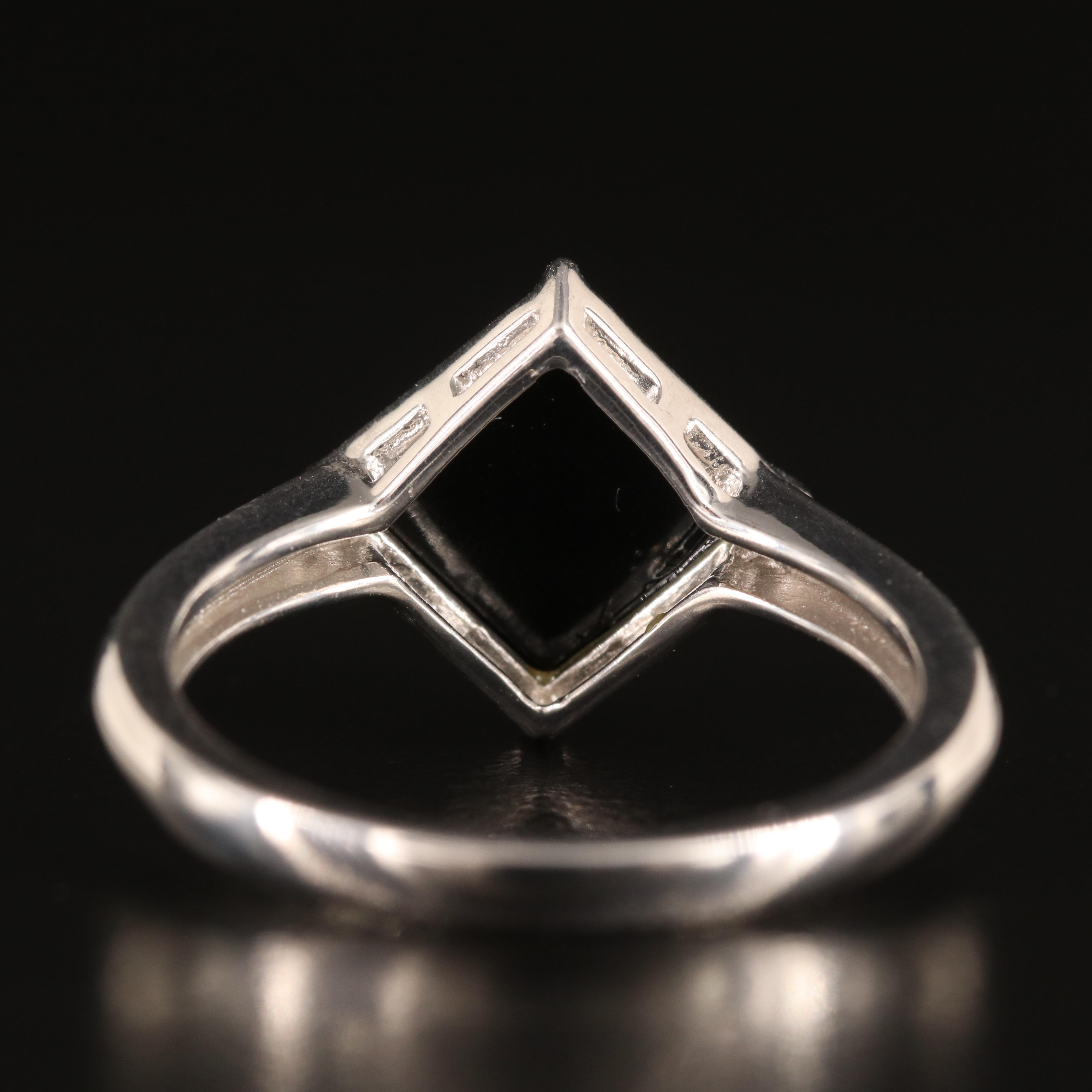 Sterling Faux Black Onyx Pyramid Ring