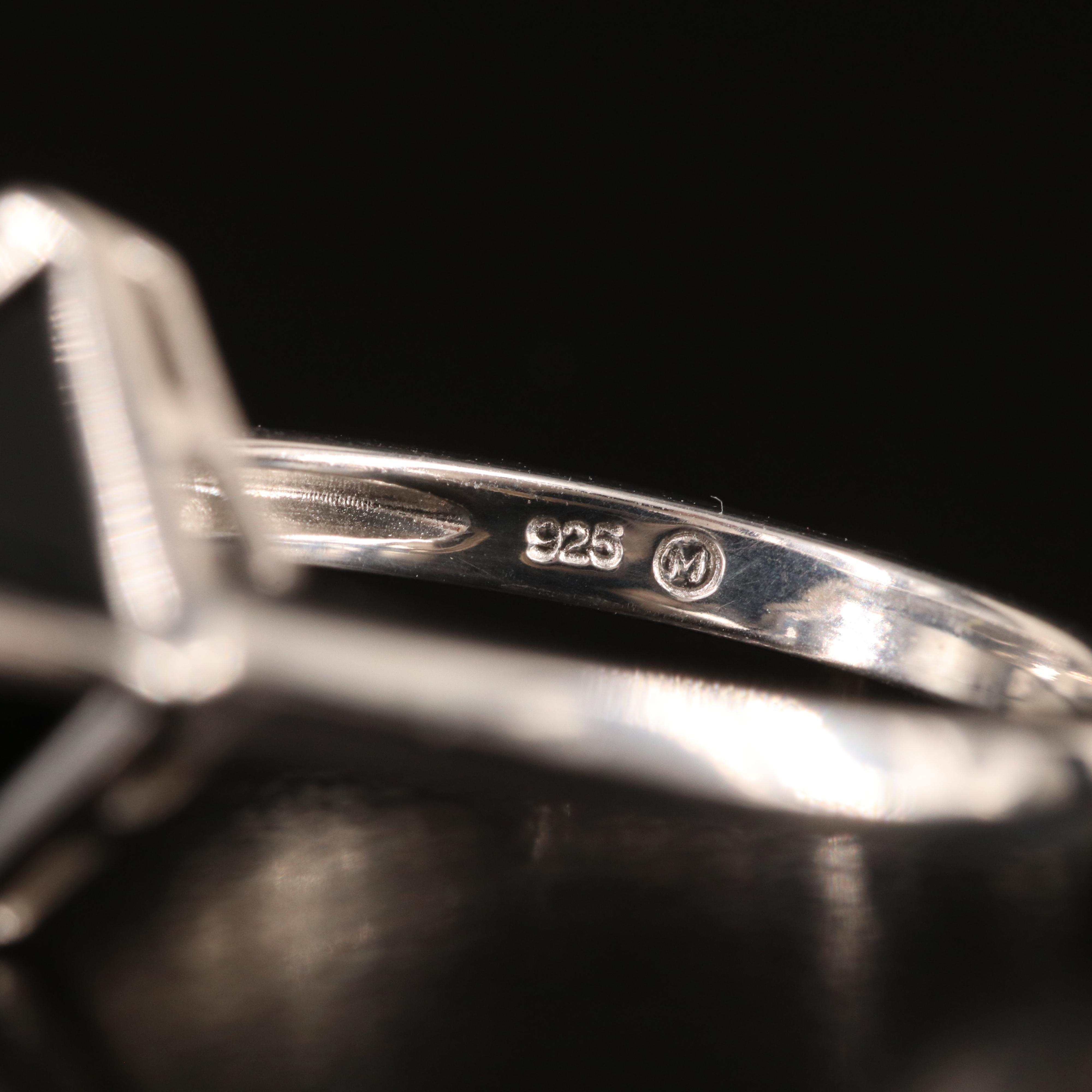 Sterling Faux Black Onyx Pyramid Ring