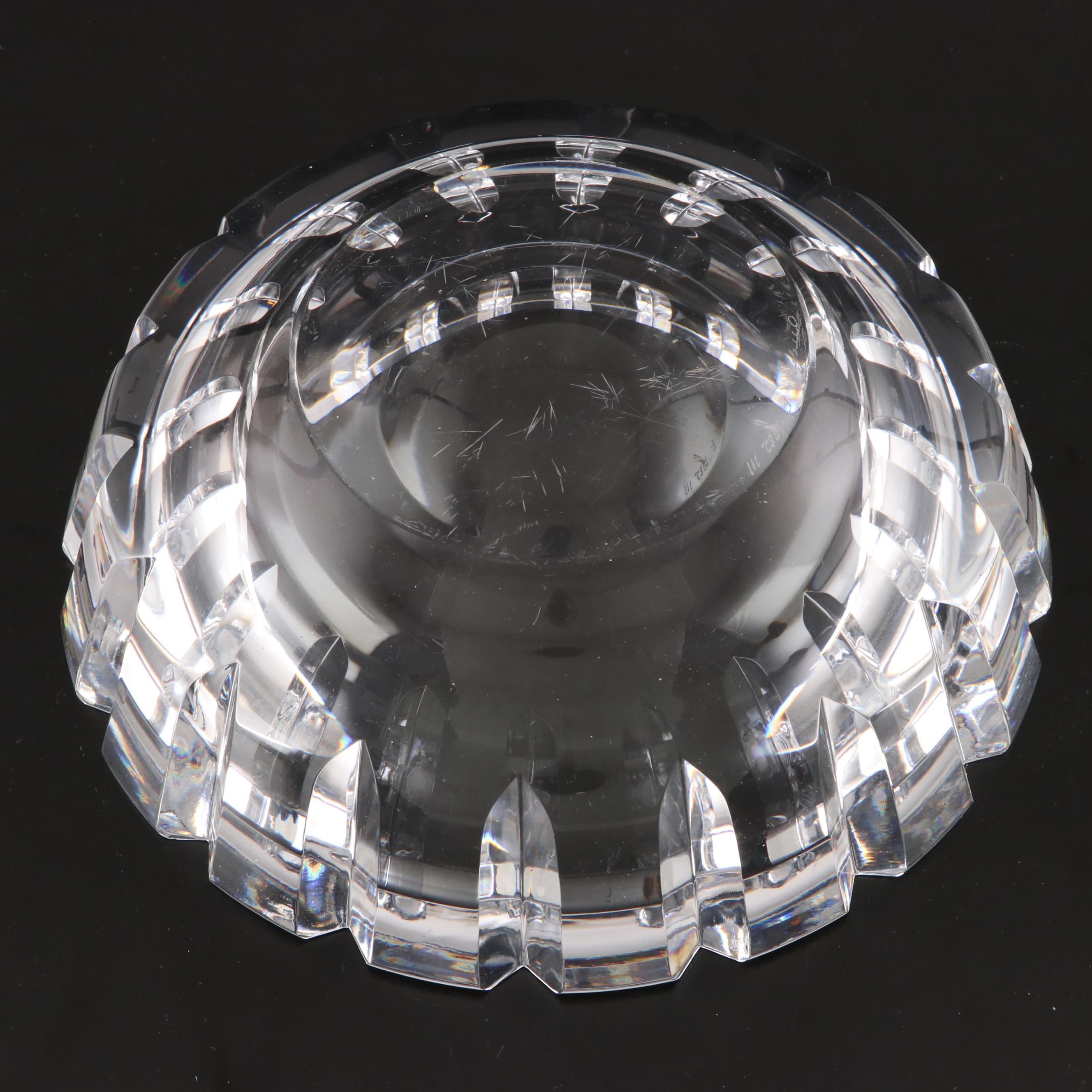 Orrefors Glass Bowl with Jim Karg Glass Paperweight