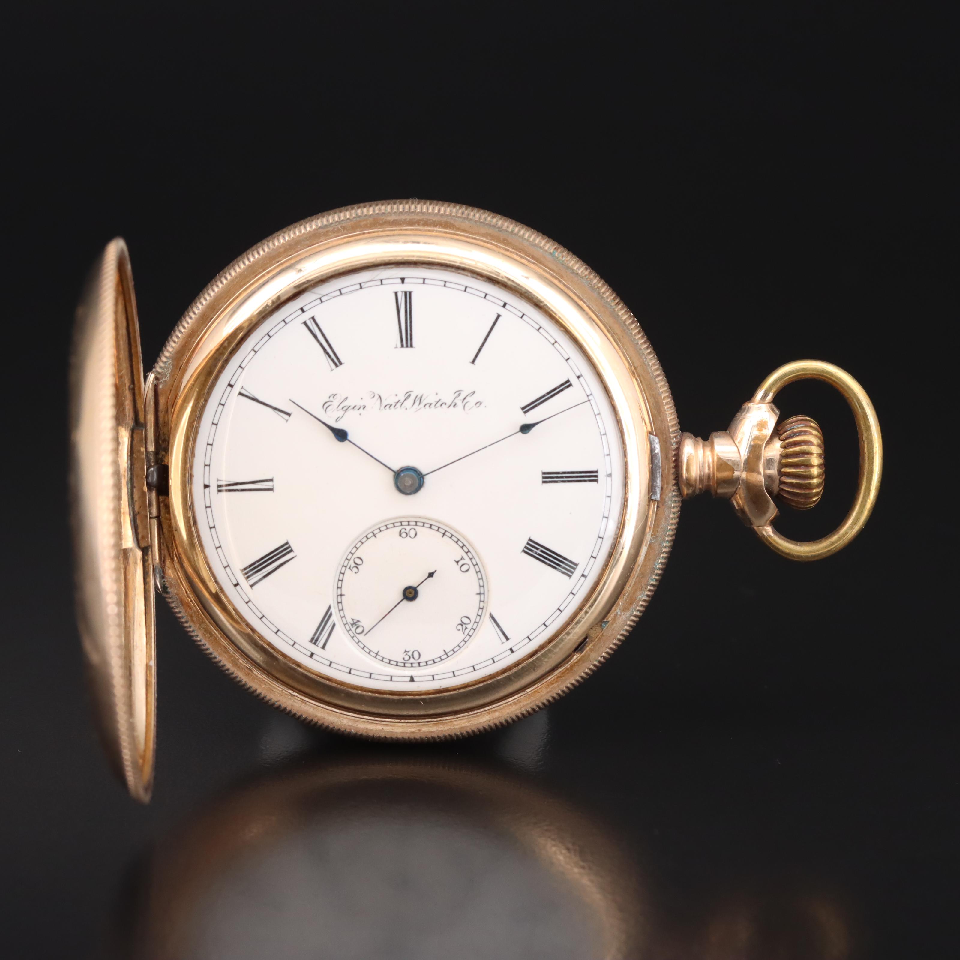 1890 Elgin Hunter Gold-Filled Pocket Watch