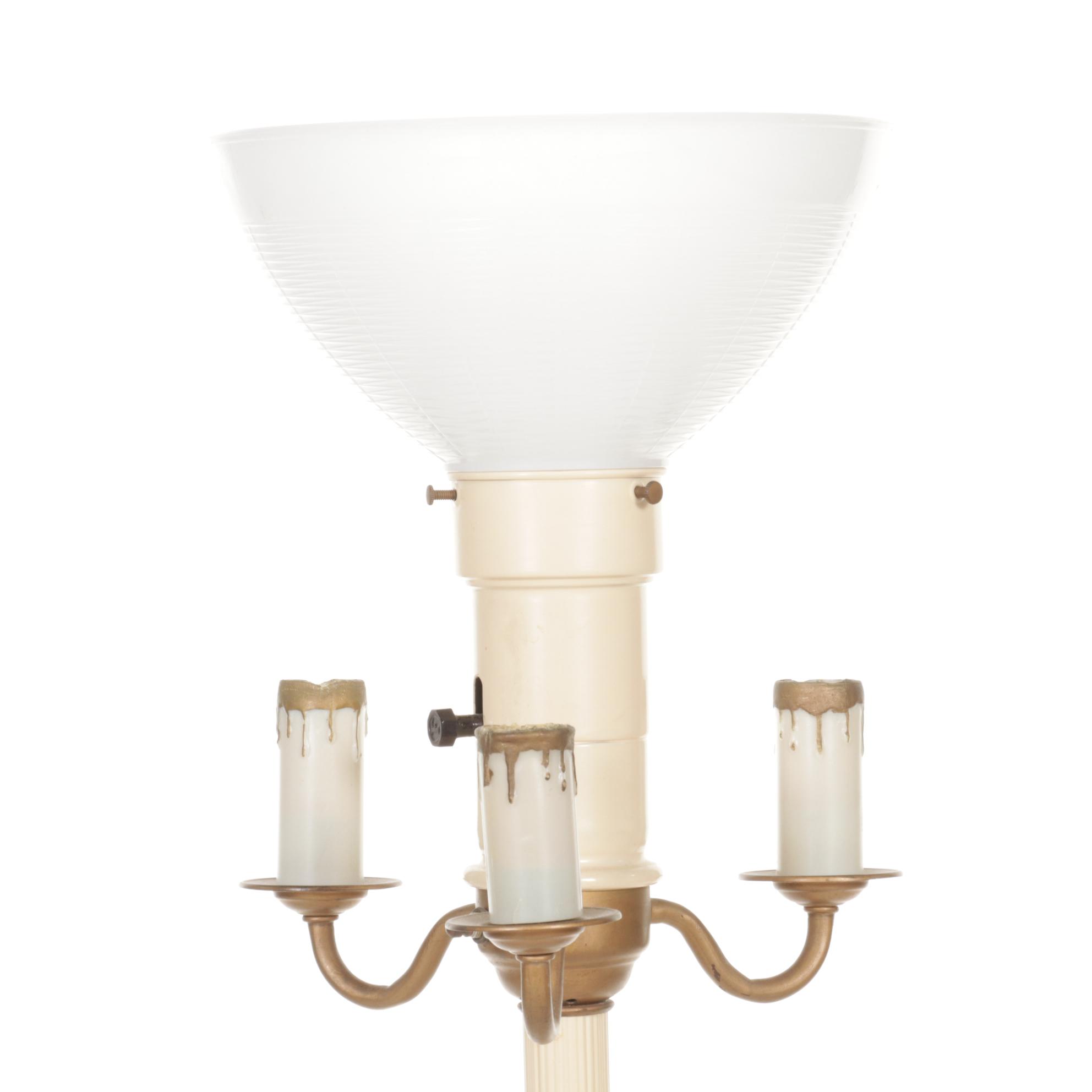 Aladdin Lamp Co. Candelabras Torchiere Floor Lamp, Mid-20th Century