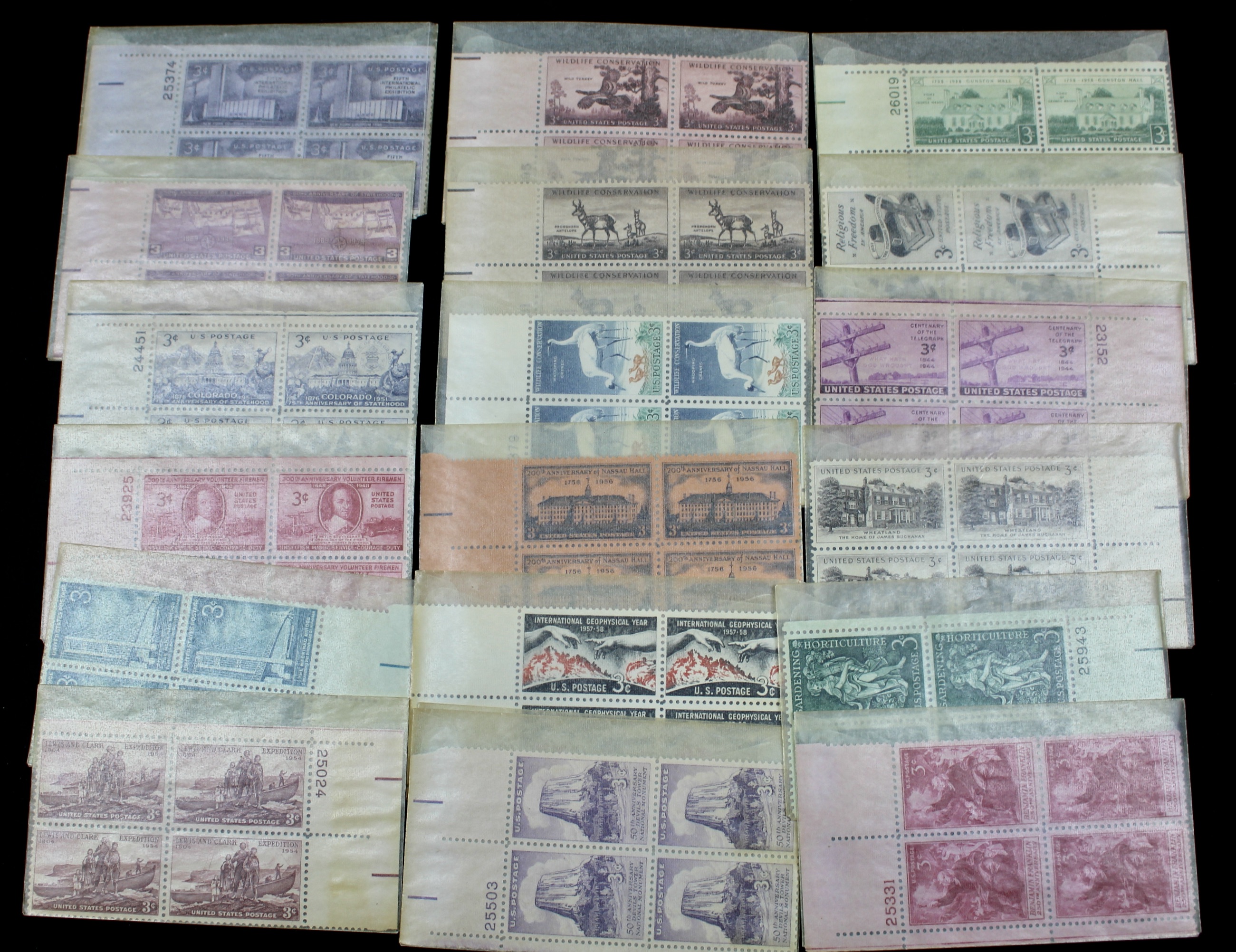Over 700 3-Cent, 4-Cent and 8-Cent U.S. Plate Blocks