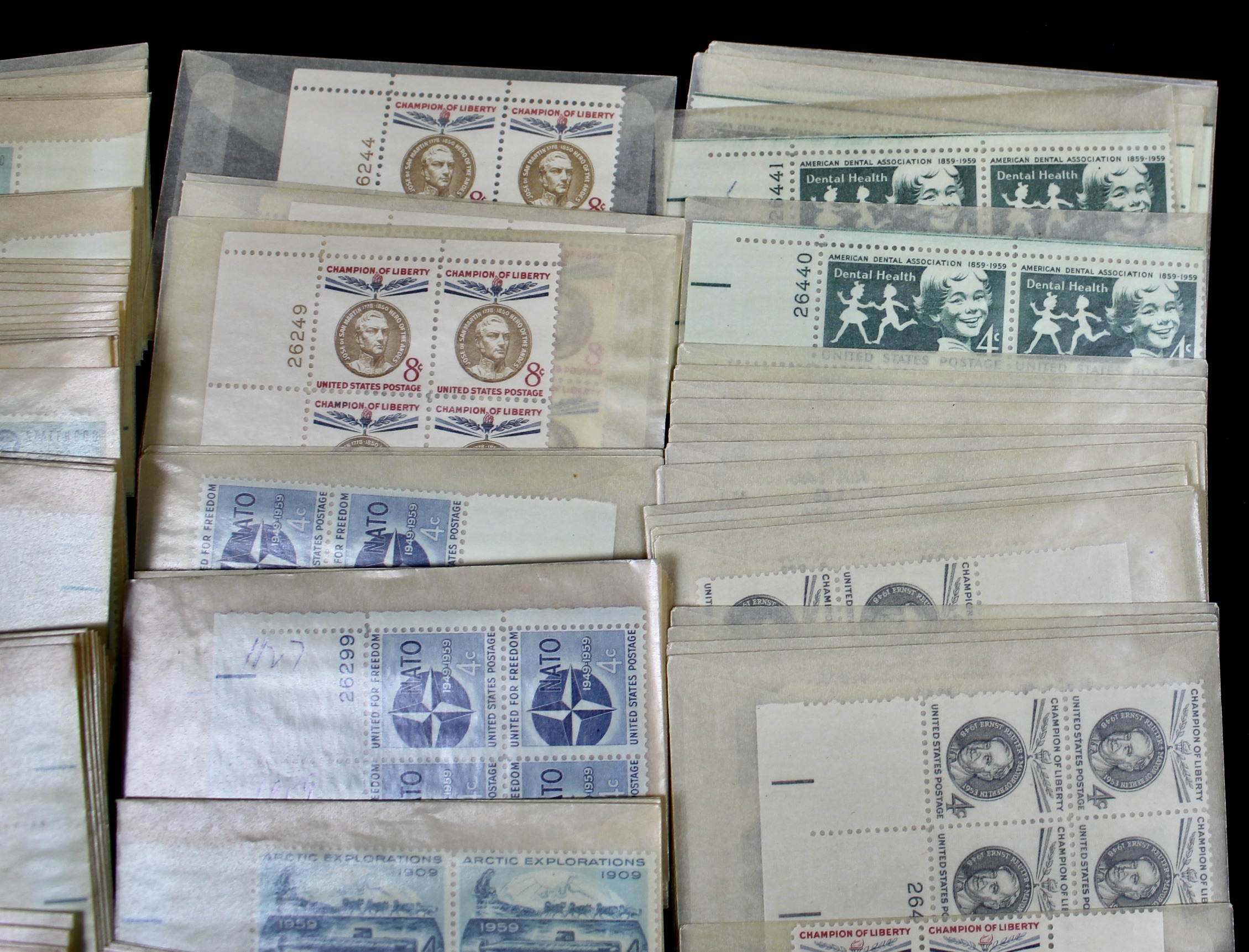 Over 700 3-Cent, 4-Cent and 8-Cent U.S. Plate Blocks