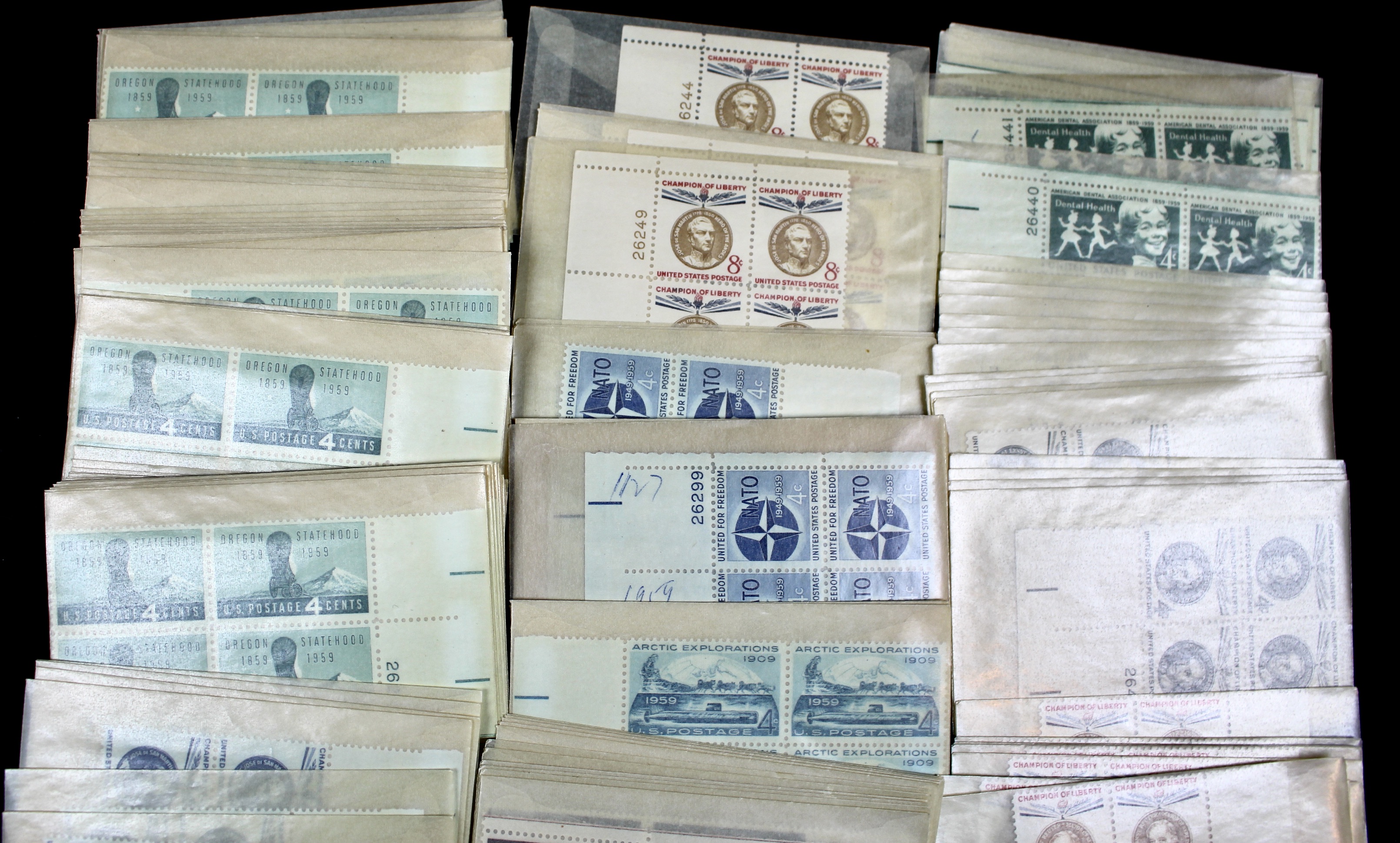 Over 700 3-Cent, 4-Cent and 8-Cent U.S. Plate Blocks