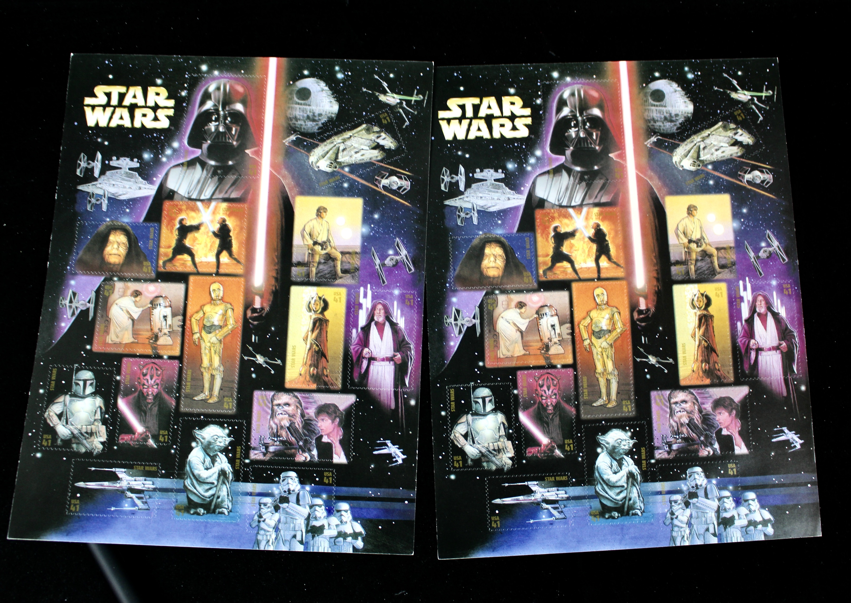 Sixteen U.S. Miniature Postage Stamp Sheets