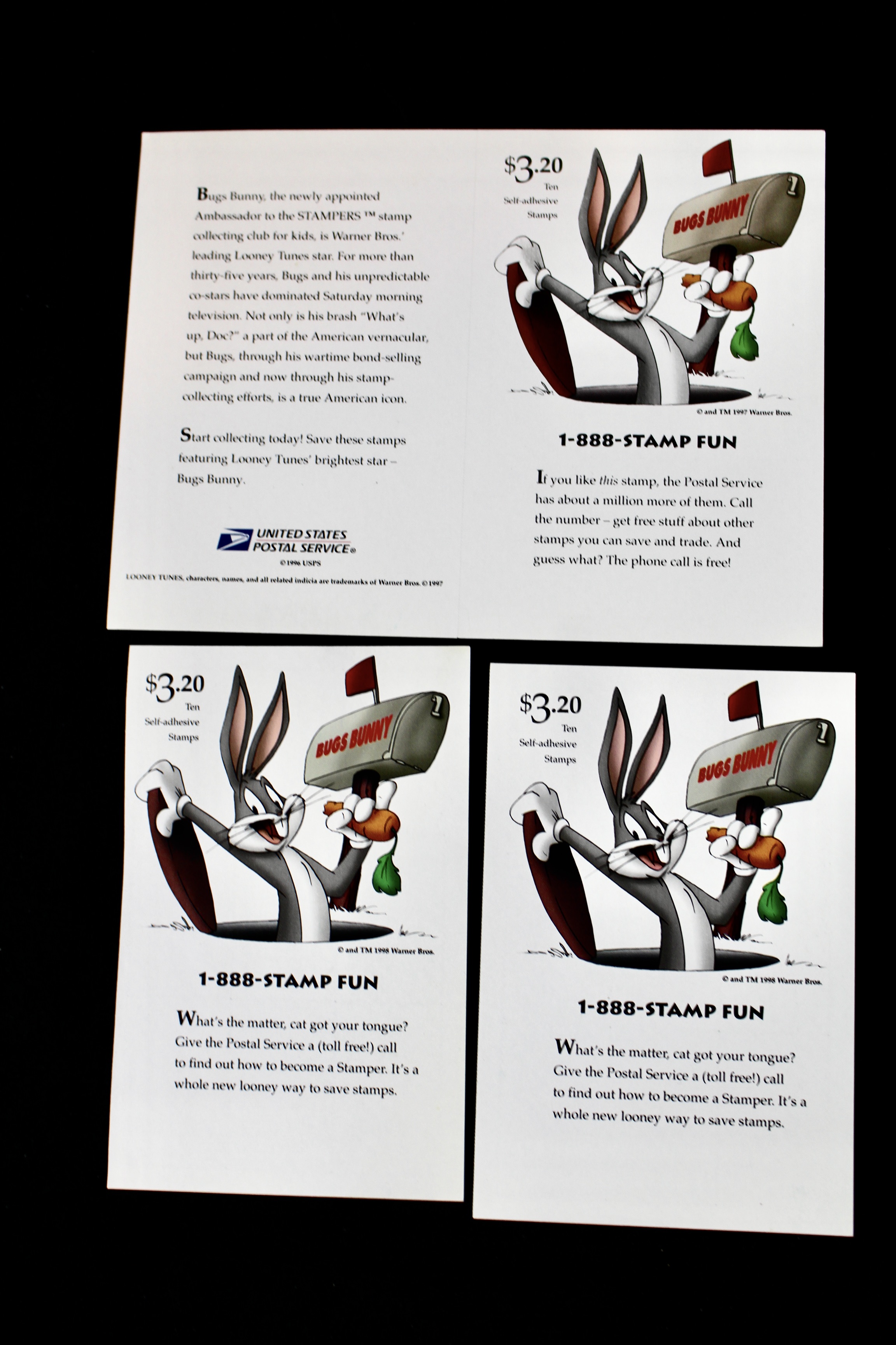 Sixteen U.S. Miniature Postage Stamp Sheets