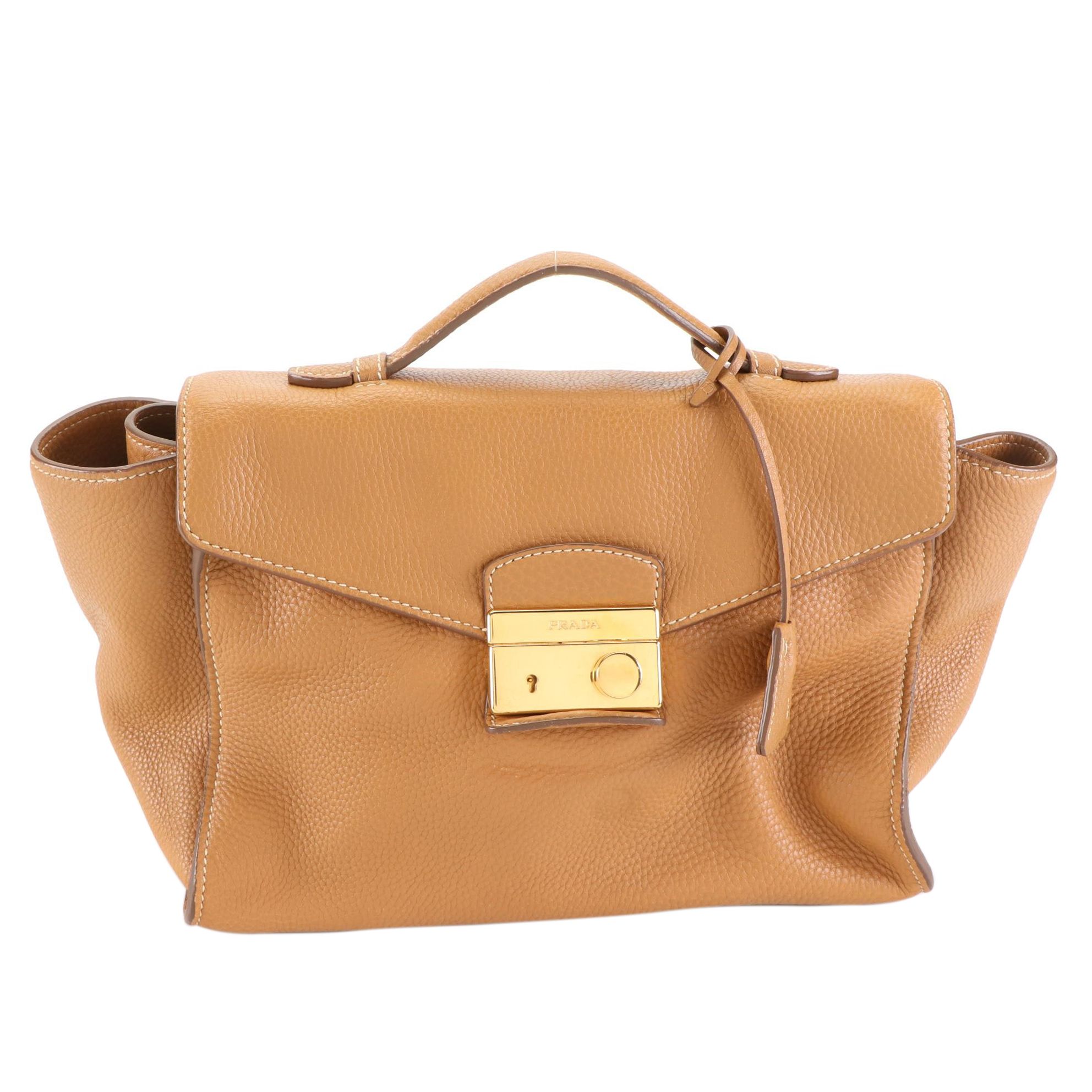 Prada Vitello Daino Leather Top Handle Bag