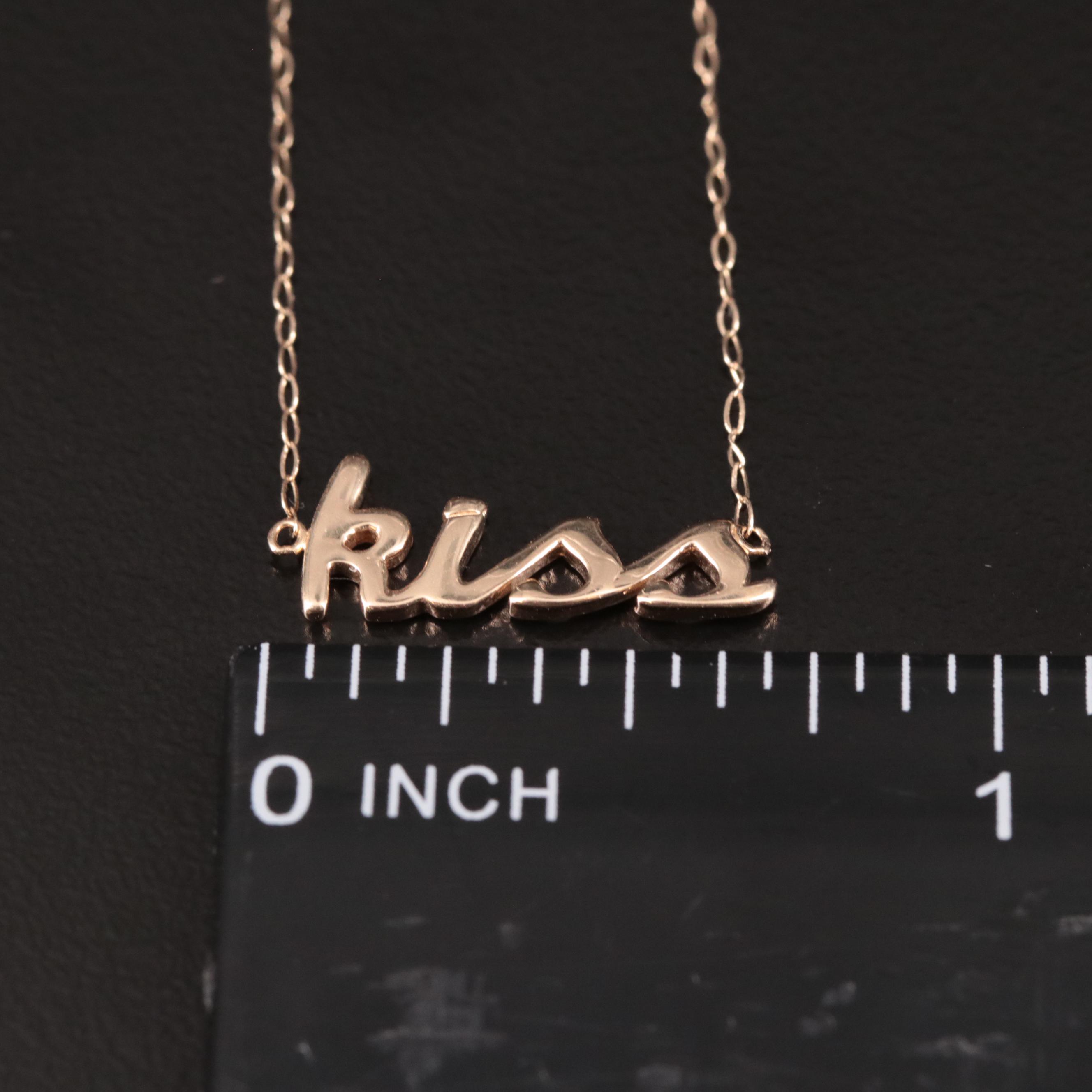 14K Kiss Necklace