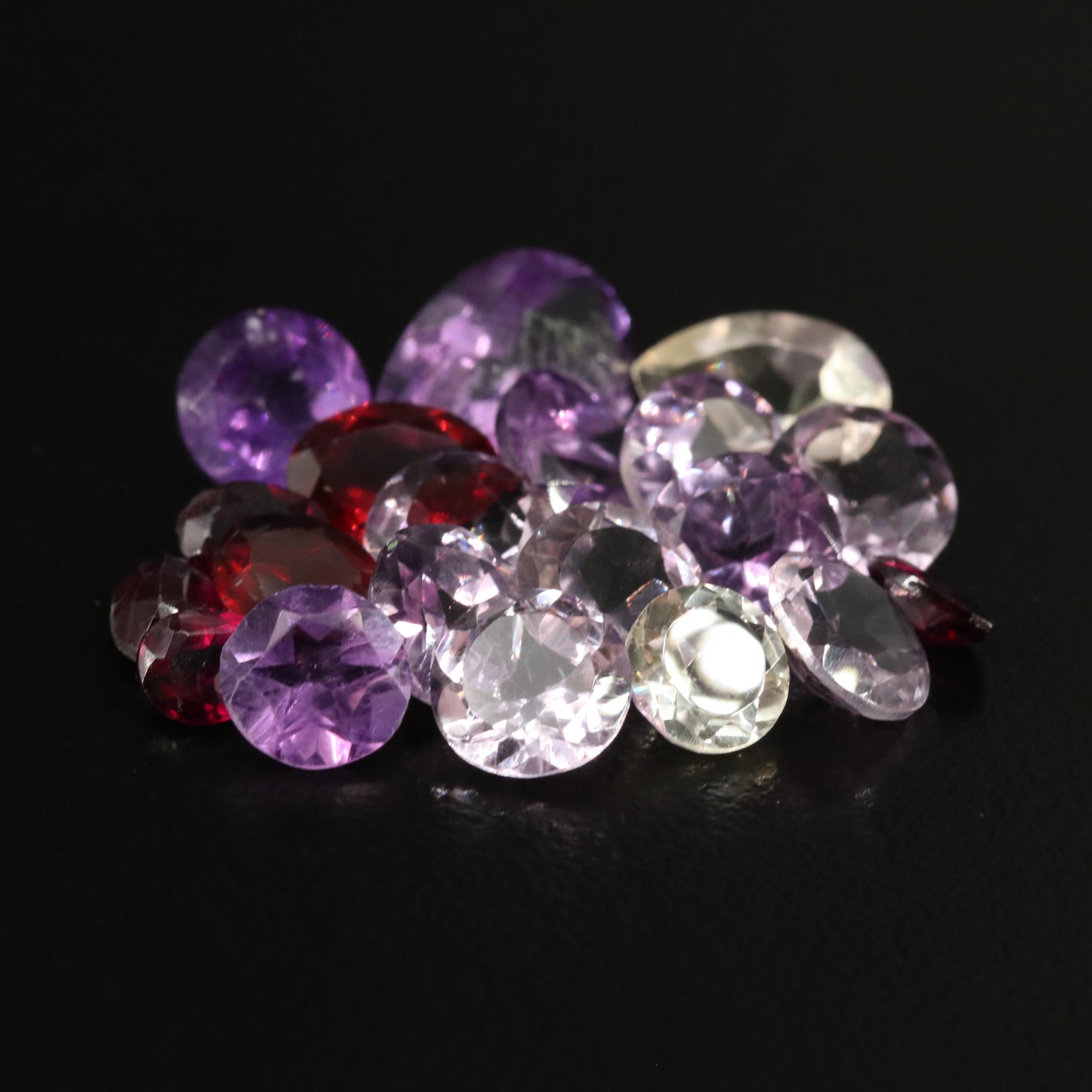 Loose 21.05 CTW Amethyst, Citrine, and Garnet Lot