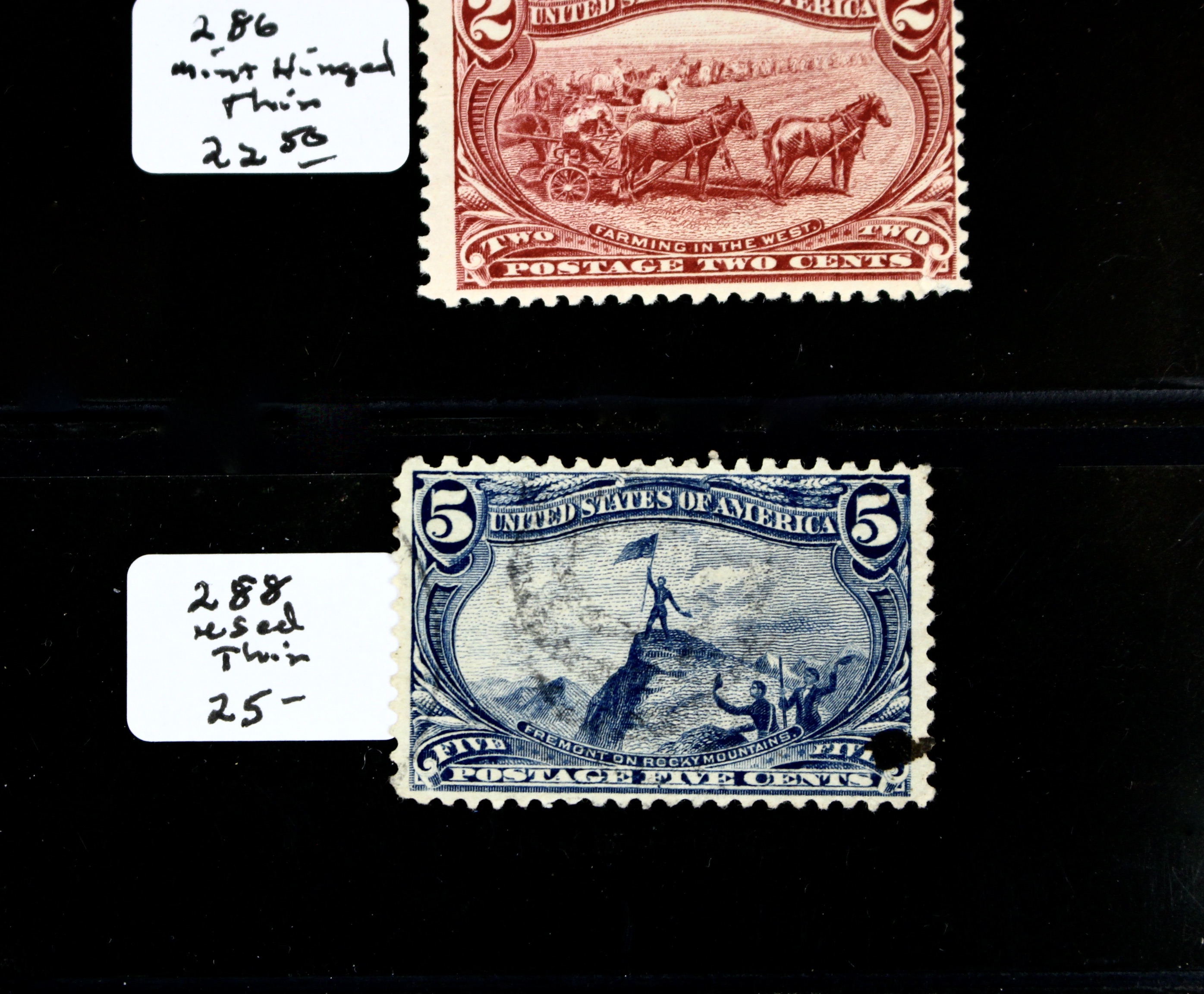 Seven Early U.S. Postage Stamps
