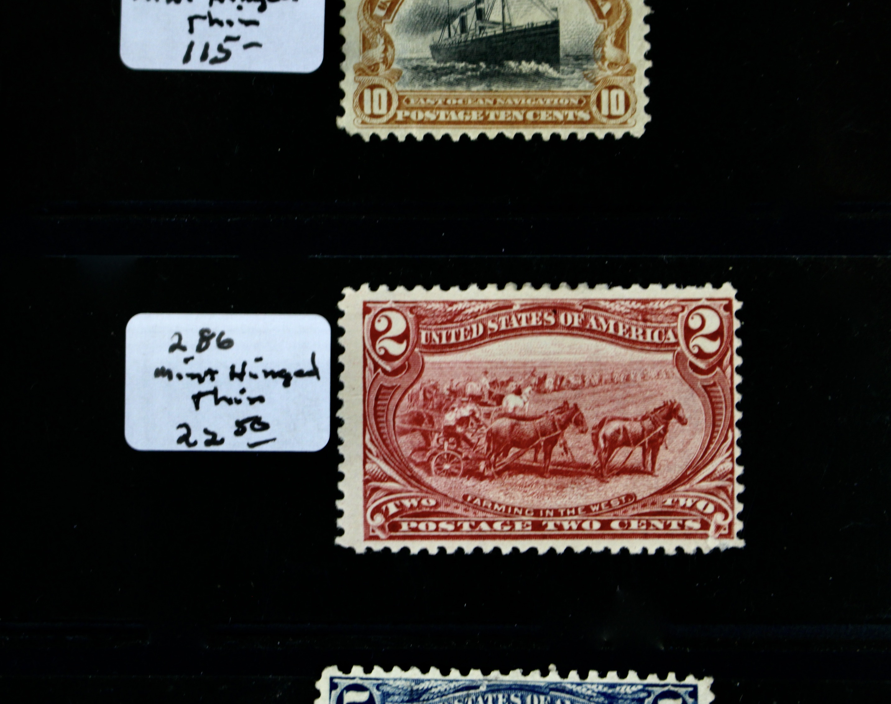 Seven Early U.S. Postage Stamps