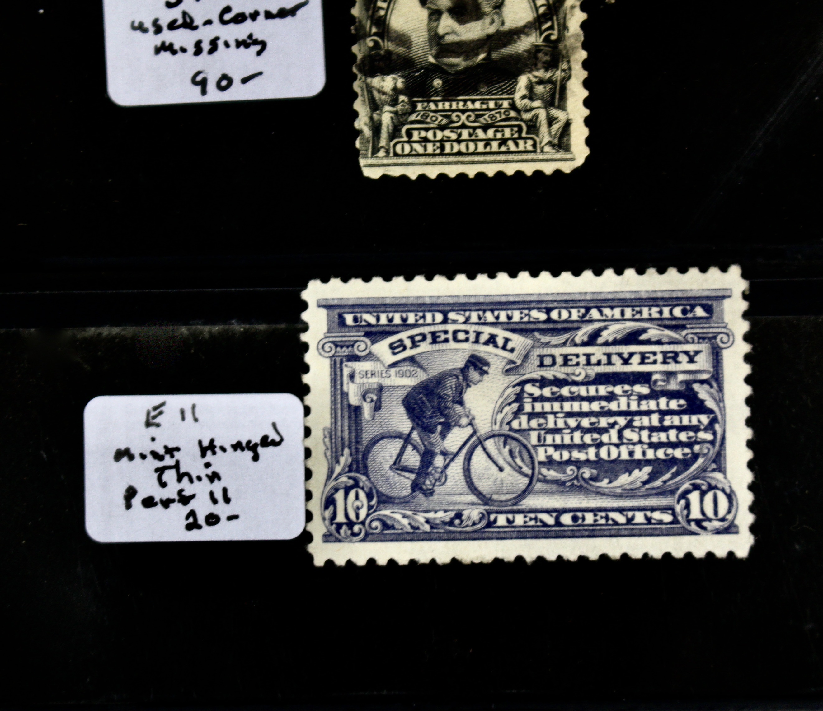 Seven Early U.S. Postage Stamps