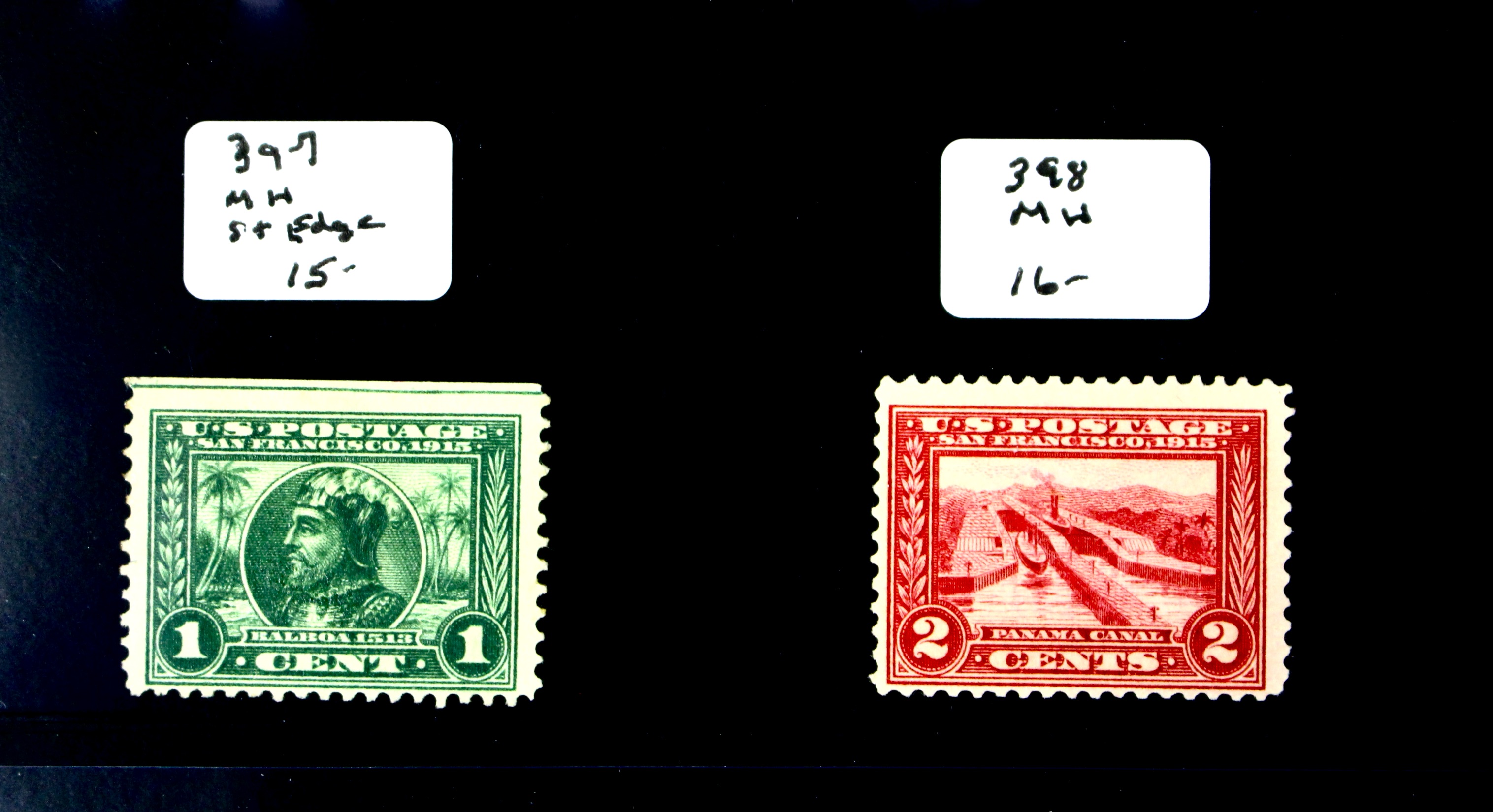 Fifteen Pan-Pacific Exposition Postage Stamps
