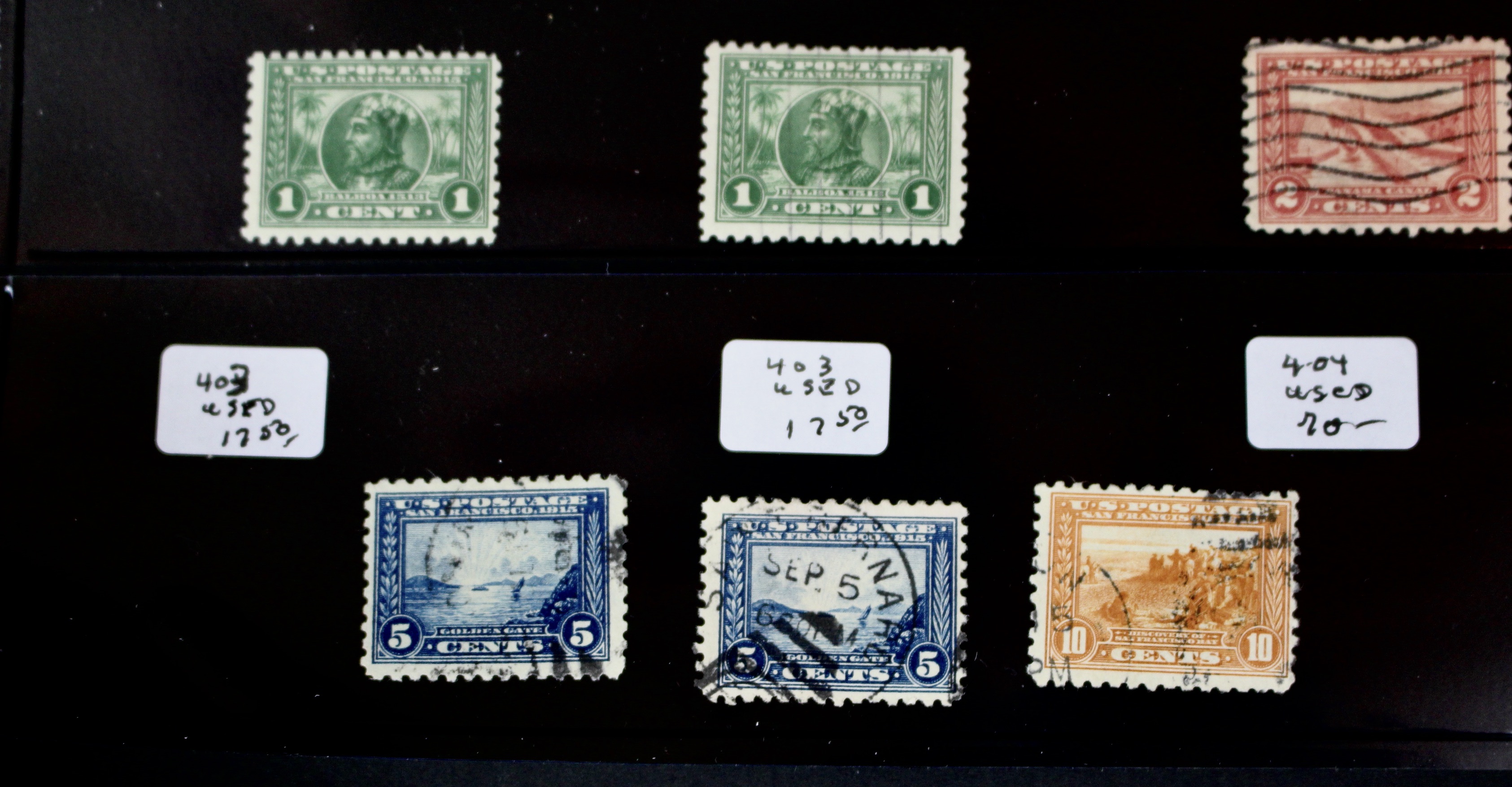 Fifteen Pan-Pacific Exposition Postage Stamps