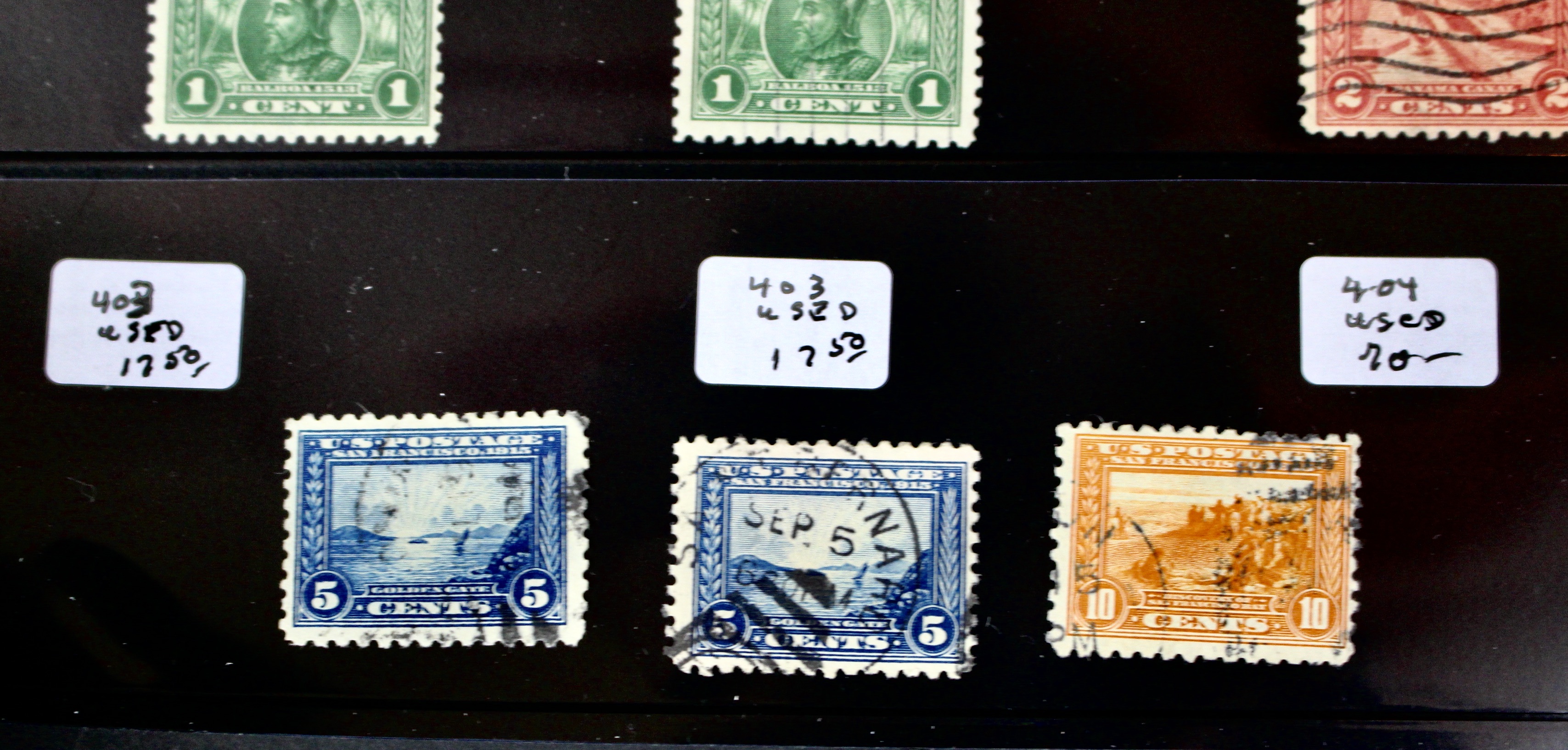 Fifteen Pan-Pacific Exposition Postage Stamps
