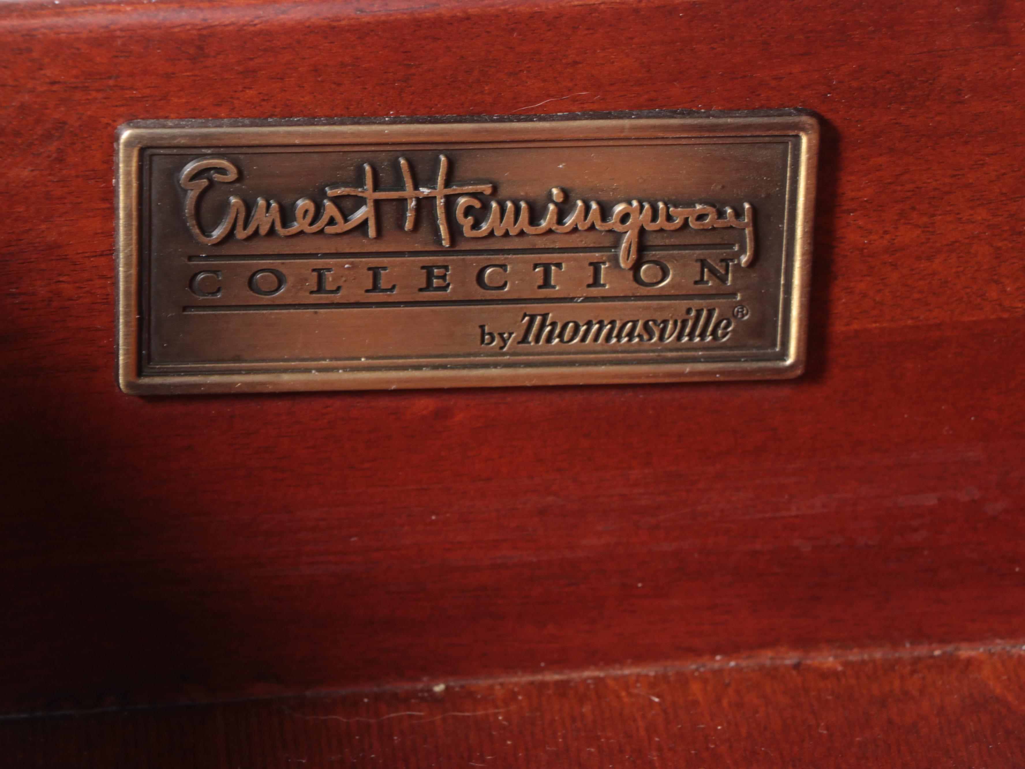 Thomasville "Ernest Hemingway" Burlwood and Tessellated Marble Bedside Chest