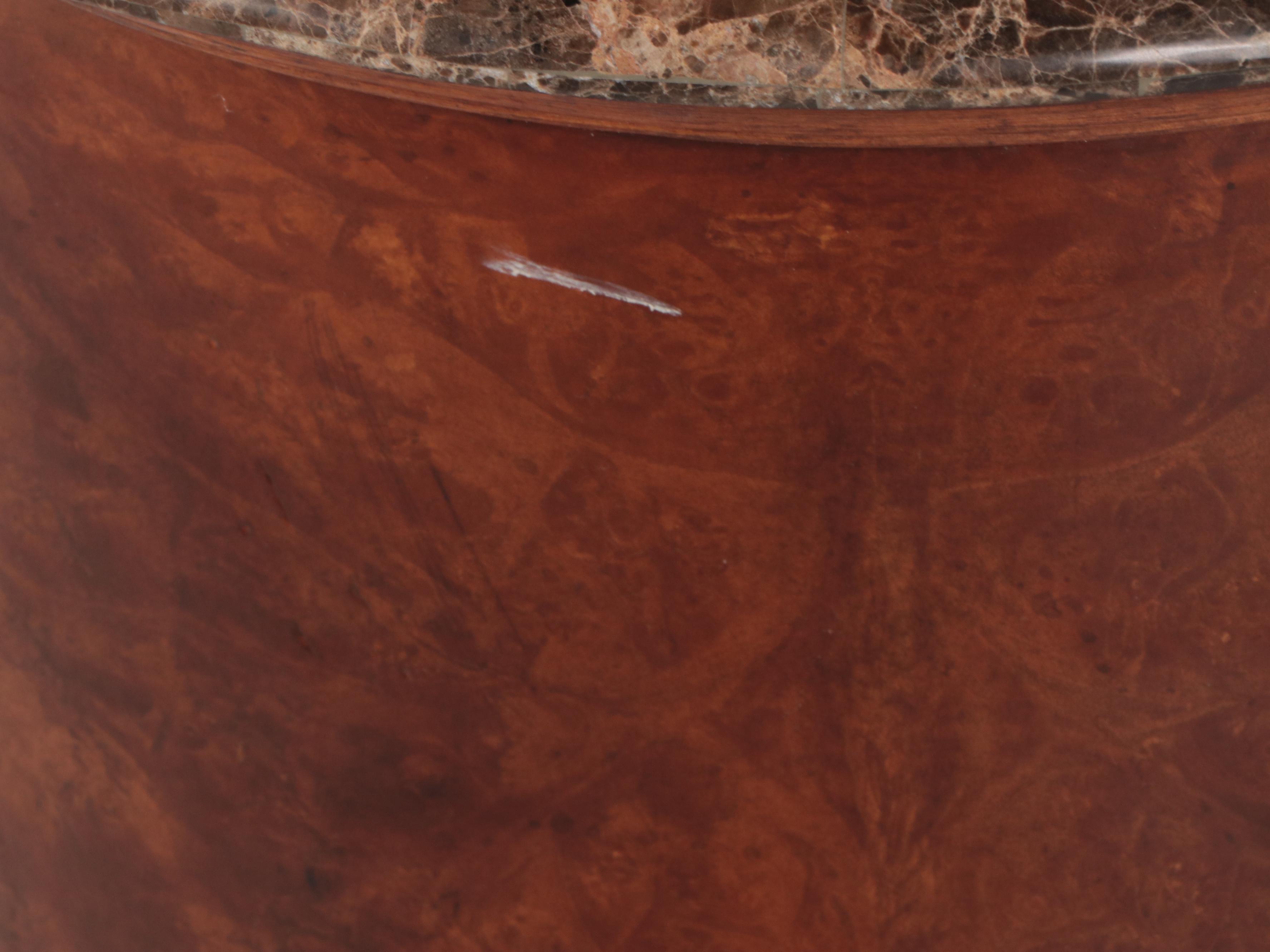 Thomasville "Ernest Hemingway" Burlwood and Tessellated Marble Bedside Chest