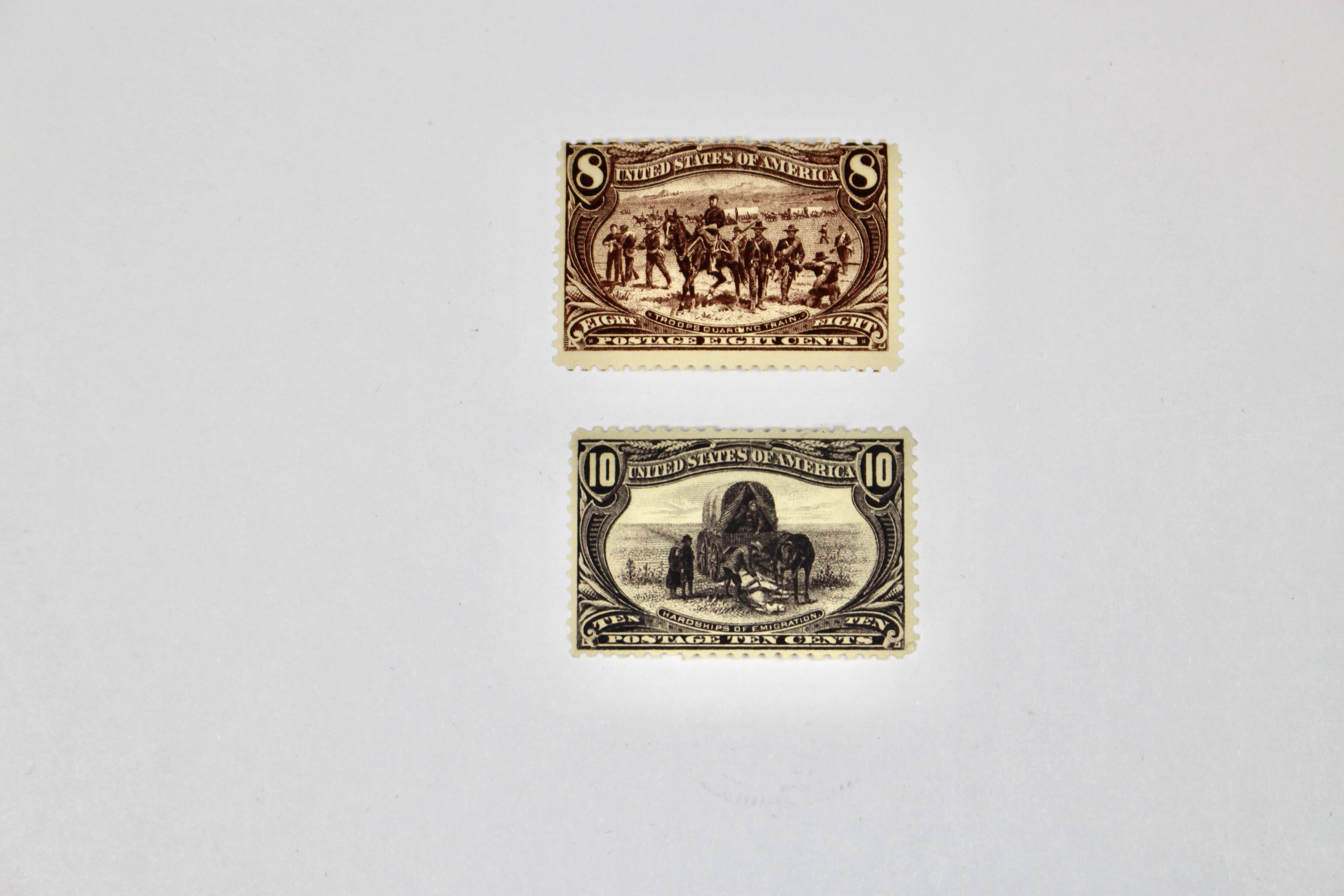 Two Trans-Mississippi Mint Hinged Postage Stamps