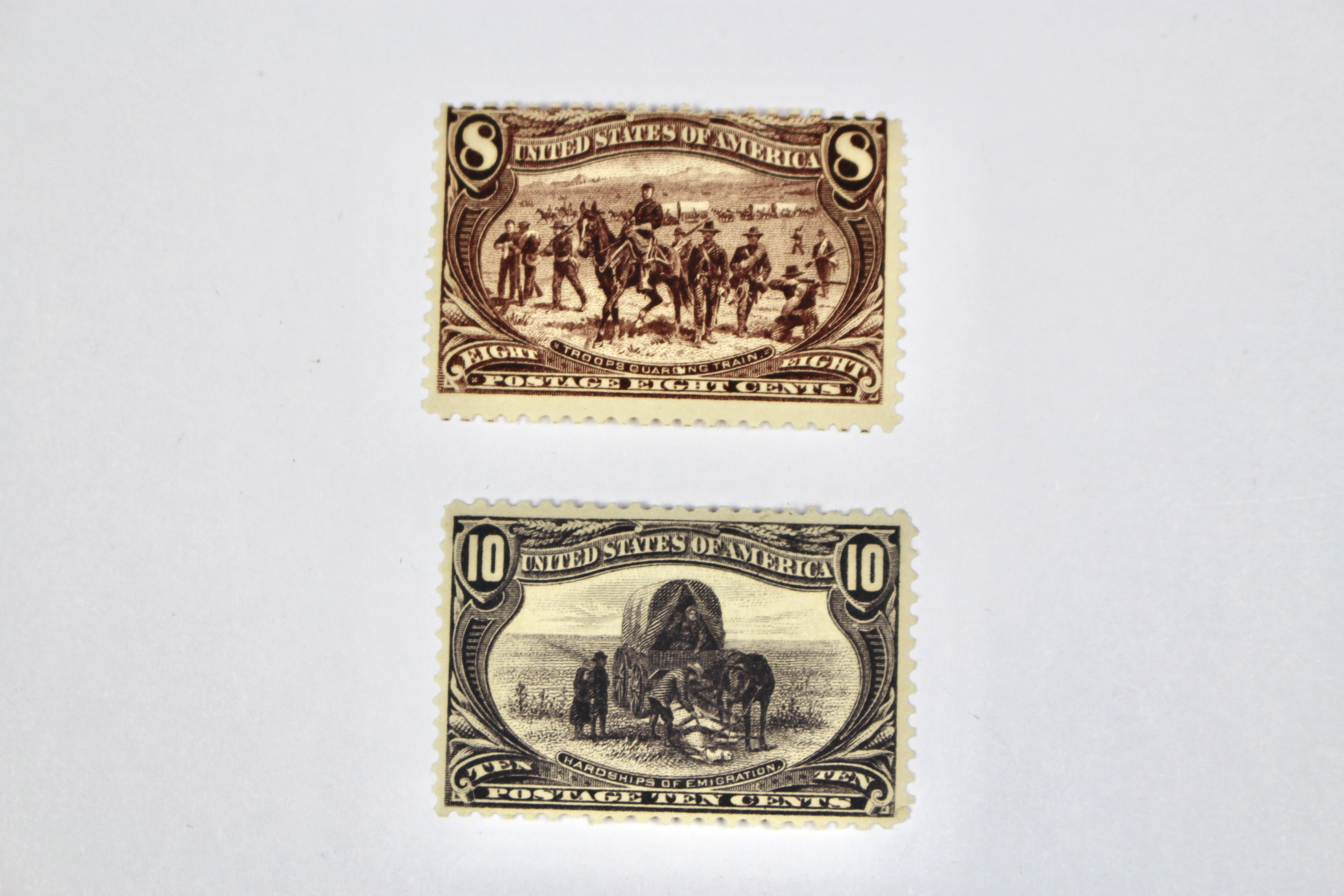Two Trans-Mississippi Mint Hinged Postage Stamps