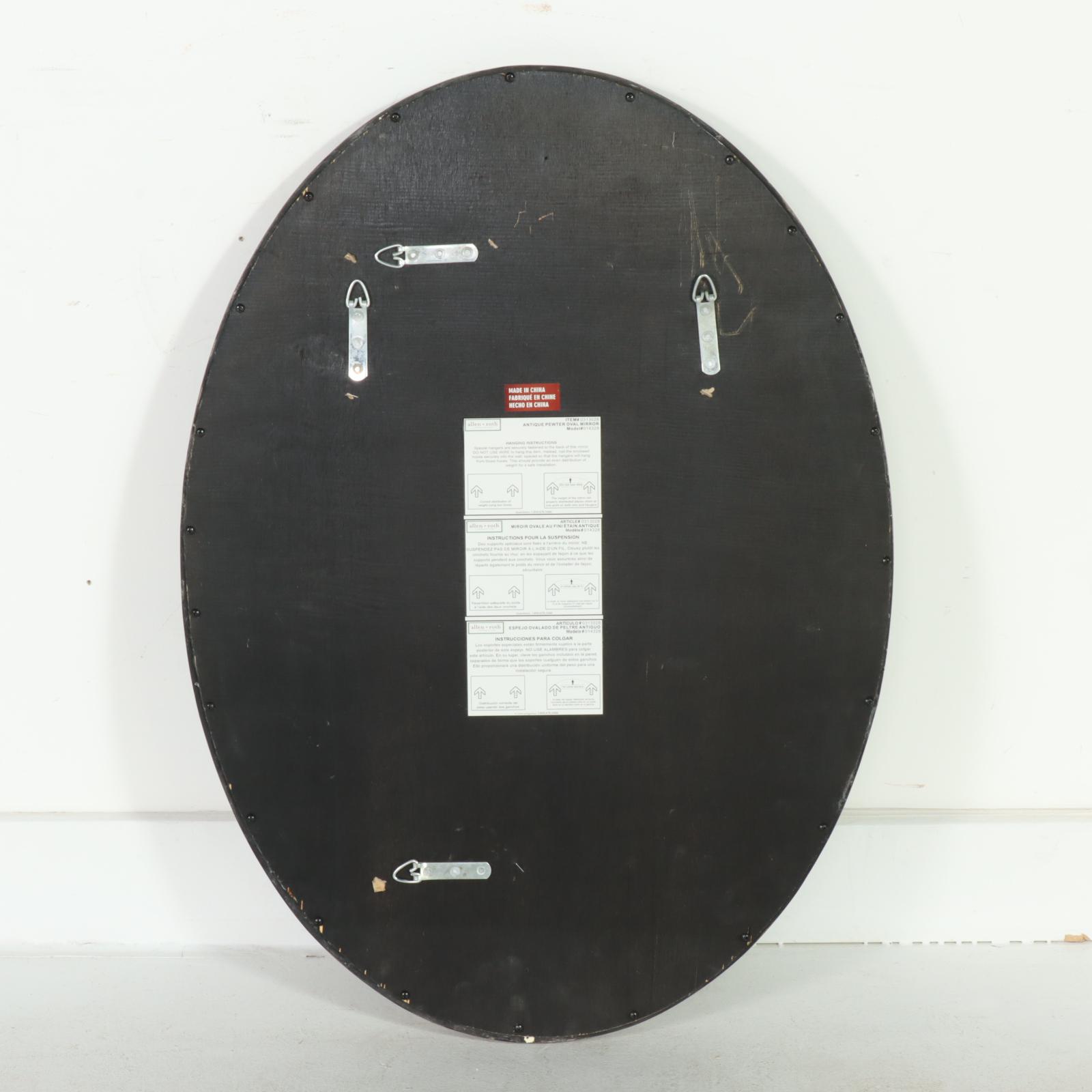 Allen+Roth Composite Oval Mirror in Antique Pewter Finish