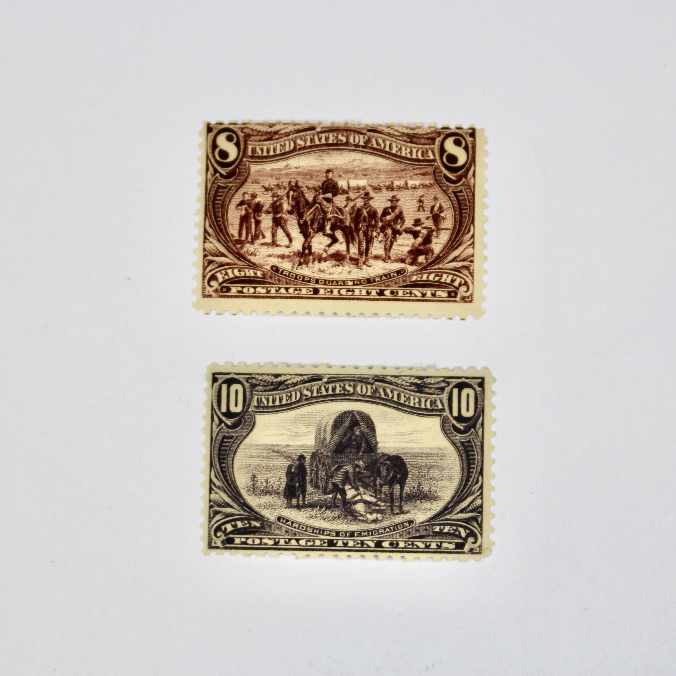 Two Trans-Mississippi Mint Hinged Postage Stamps