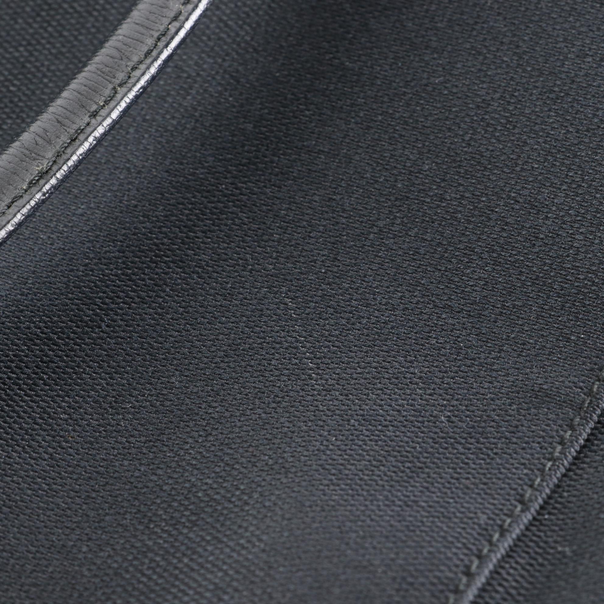 Gucci Square G Tote Bag in Black Canvas and Leather