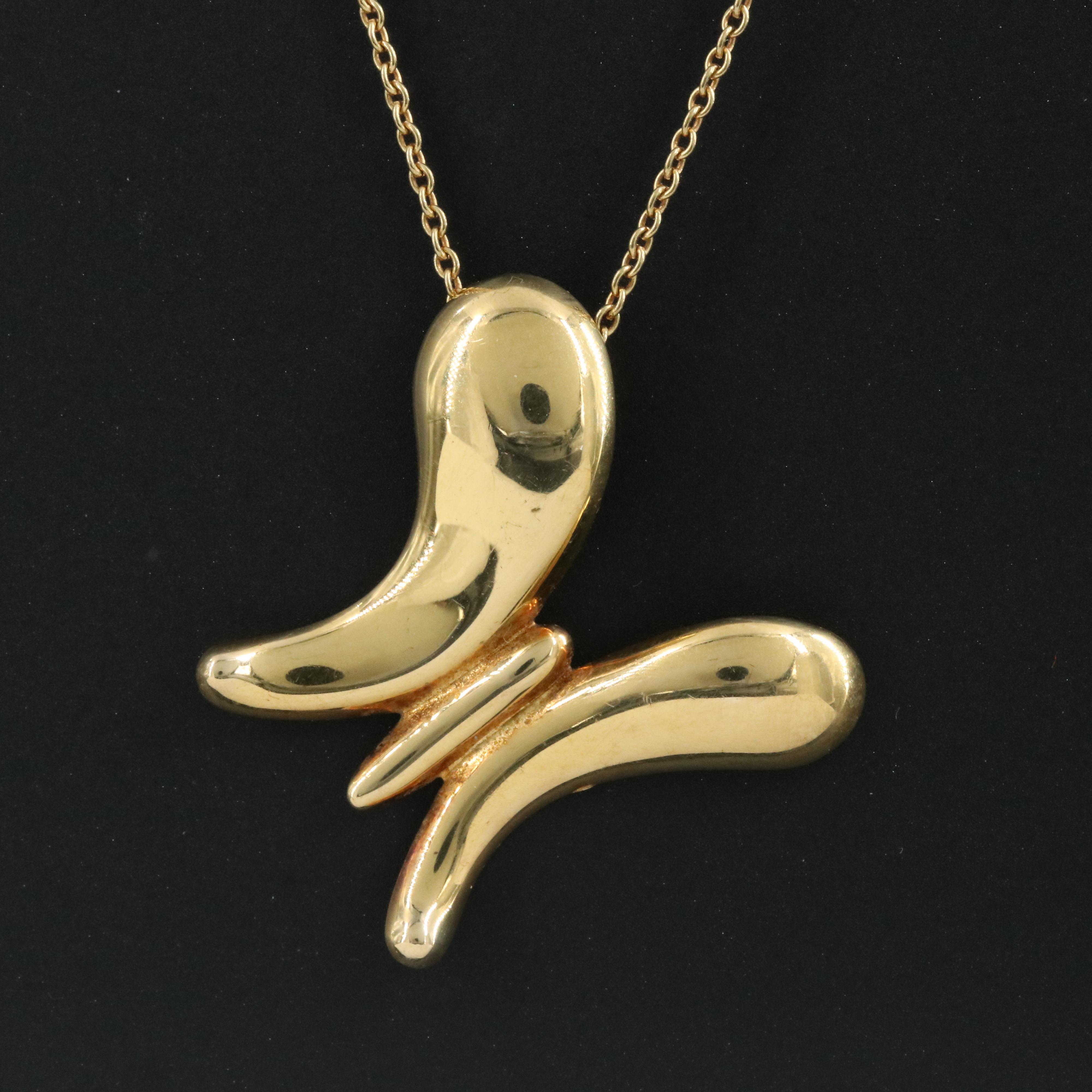 Elsa Peretti for Tiffany & Co. 18K Butterfly Pendant Necklace