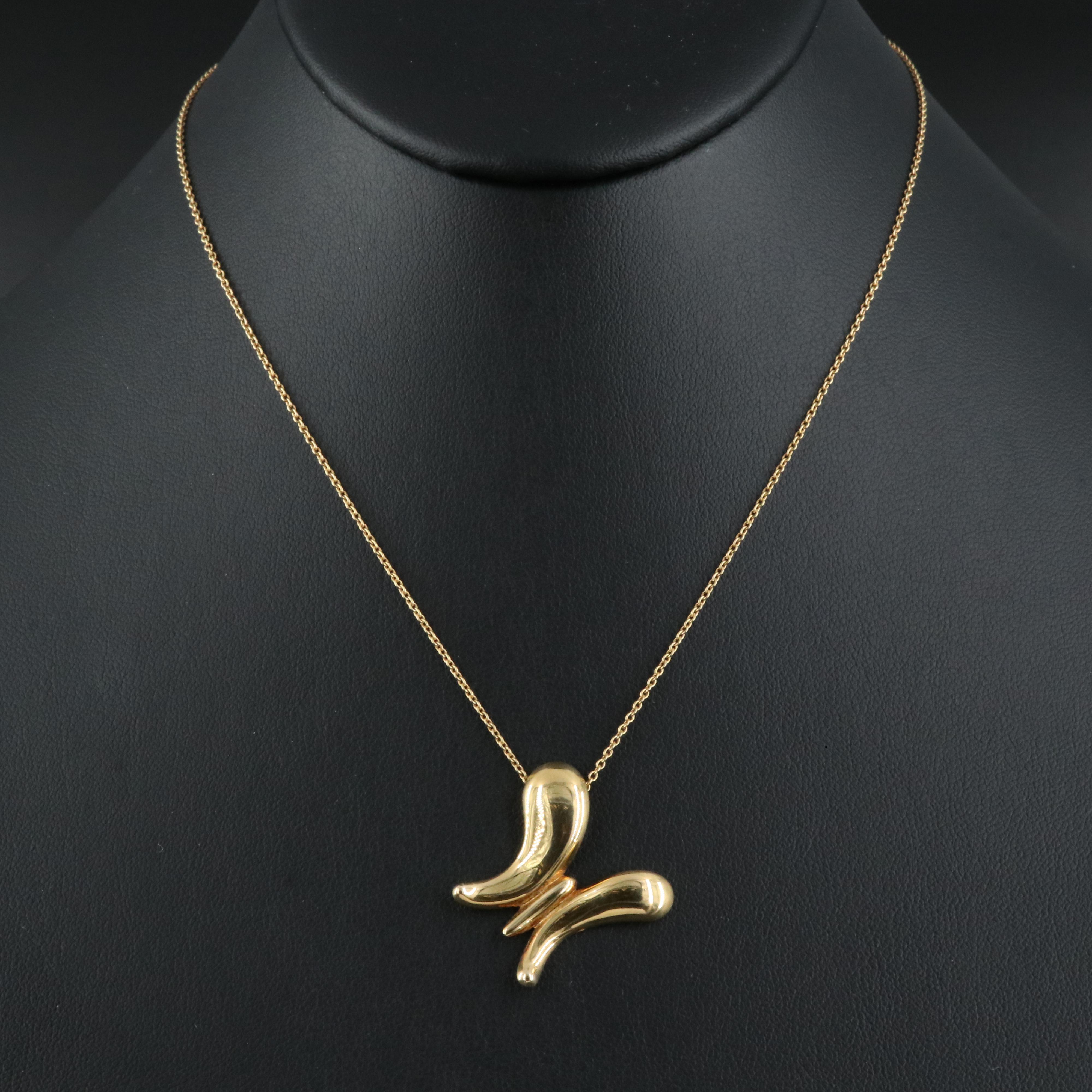 Elsa Peretti for Tiffany & Co. 18K Butterfly Pendant Necklace