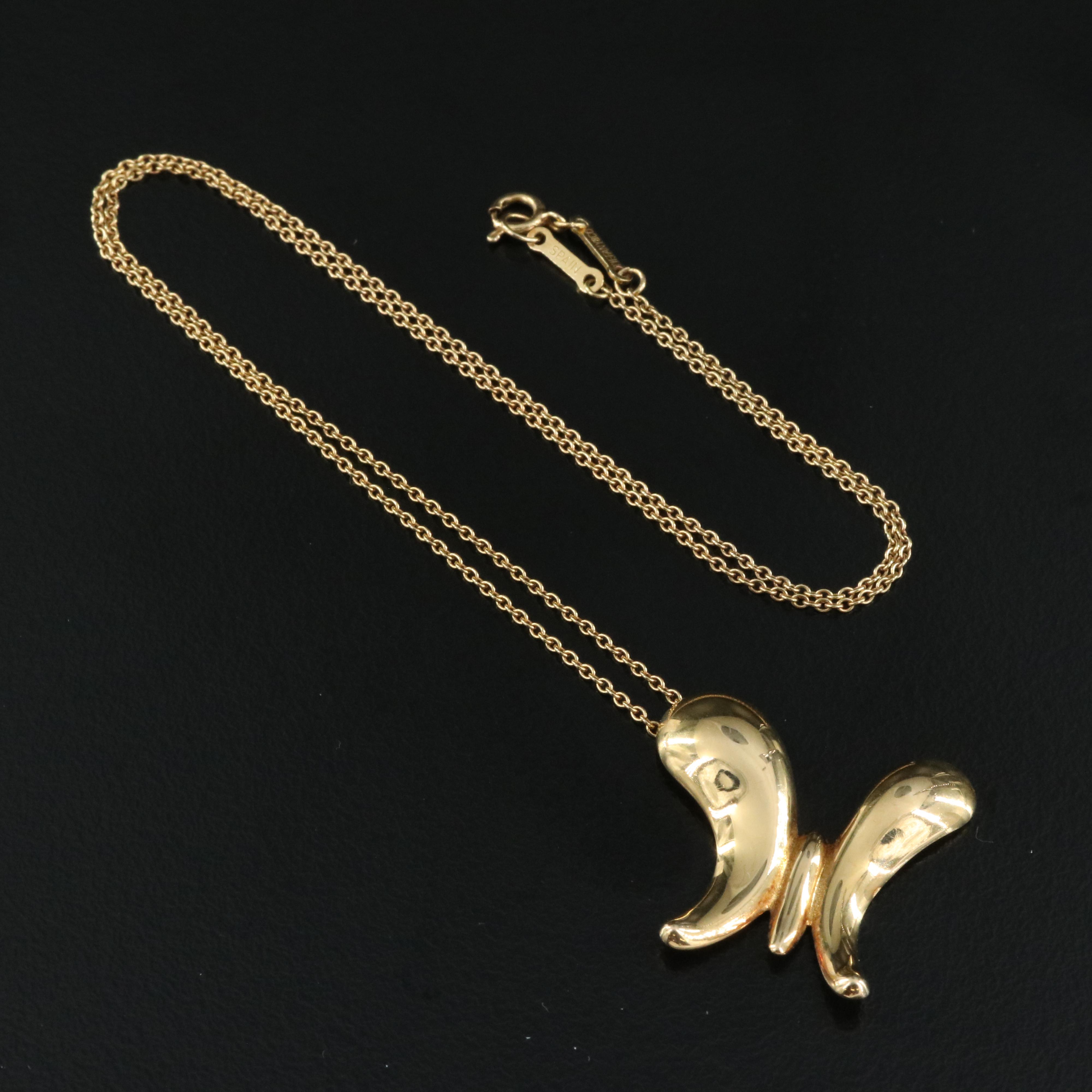 Elsa Peretti for Tiffany & Co. 18K Butterfly Pendant Necklace