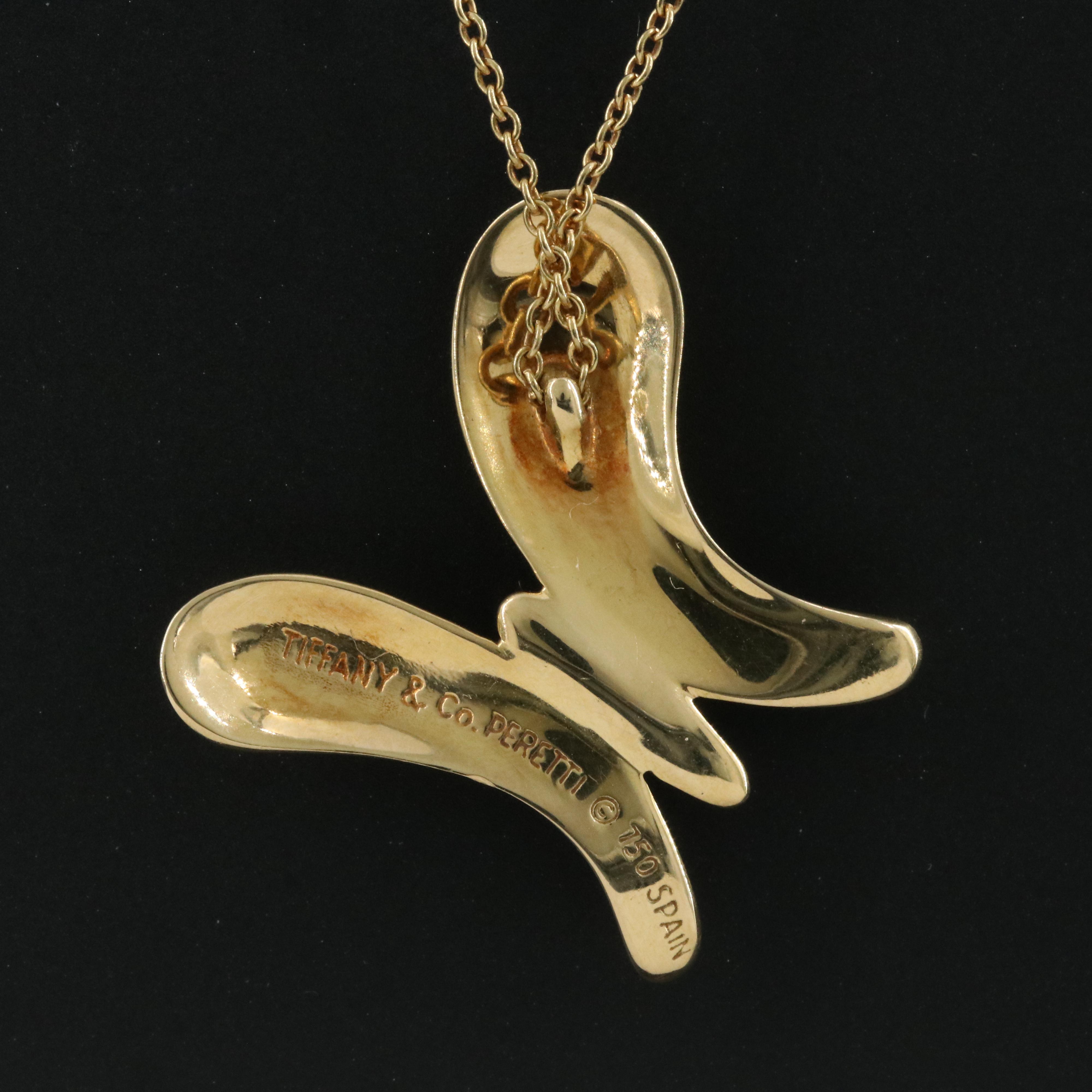 Elsa Peretti for Tiffany & Co. 18K Butterfly Pendant Necklace
