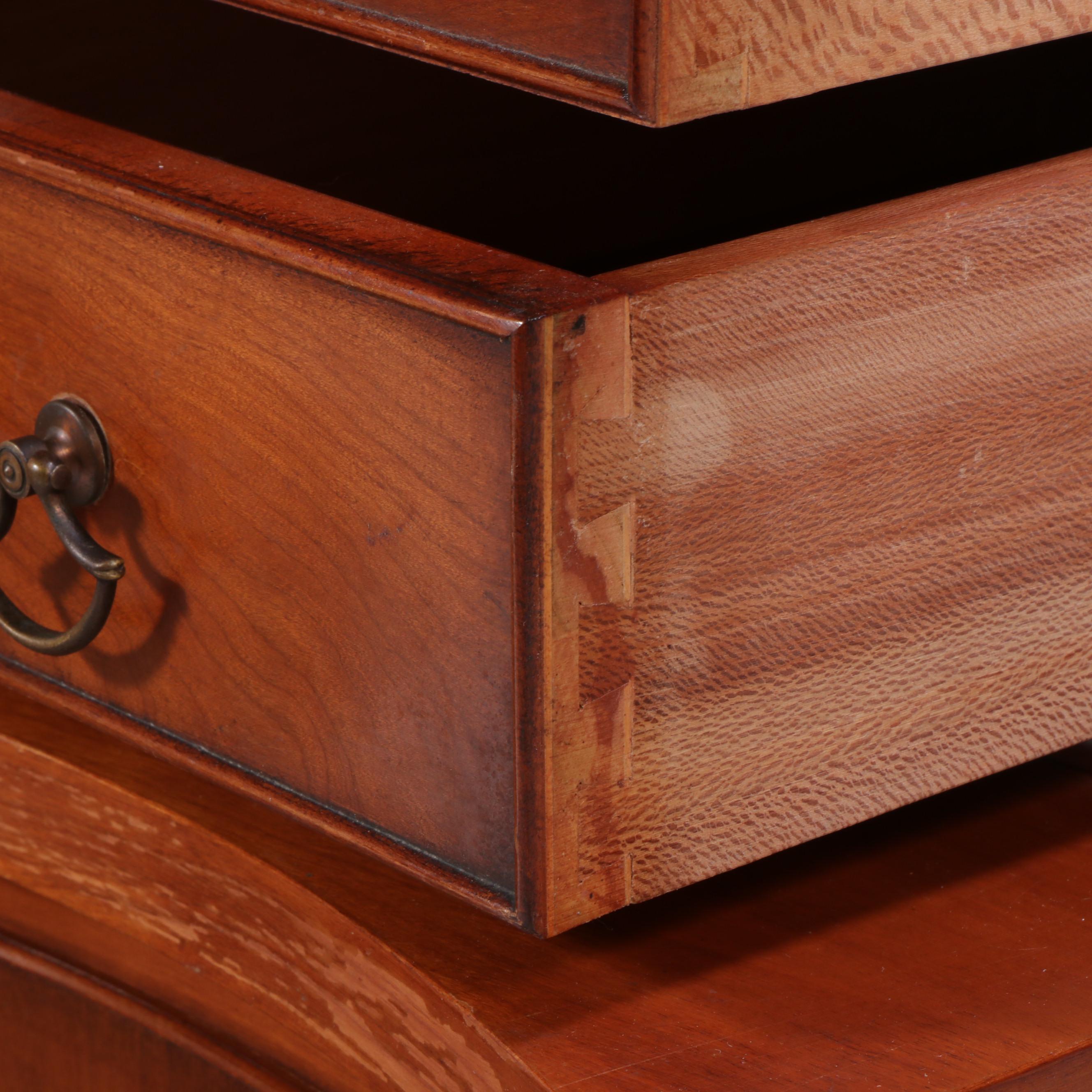 Regency Style Cherry Two-Piece China Cabinet, Late 20th Century