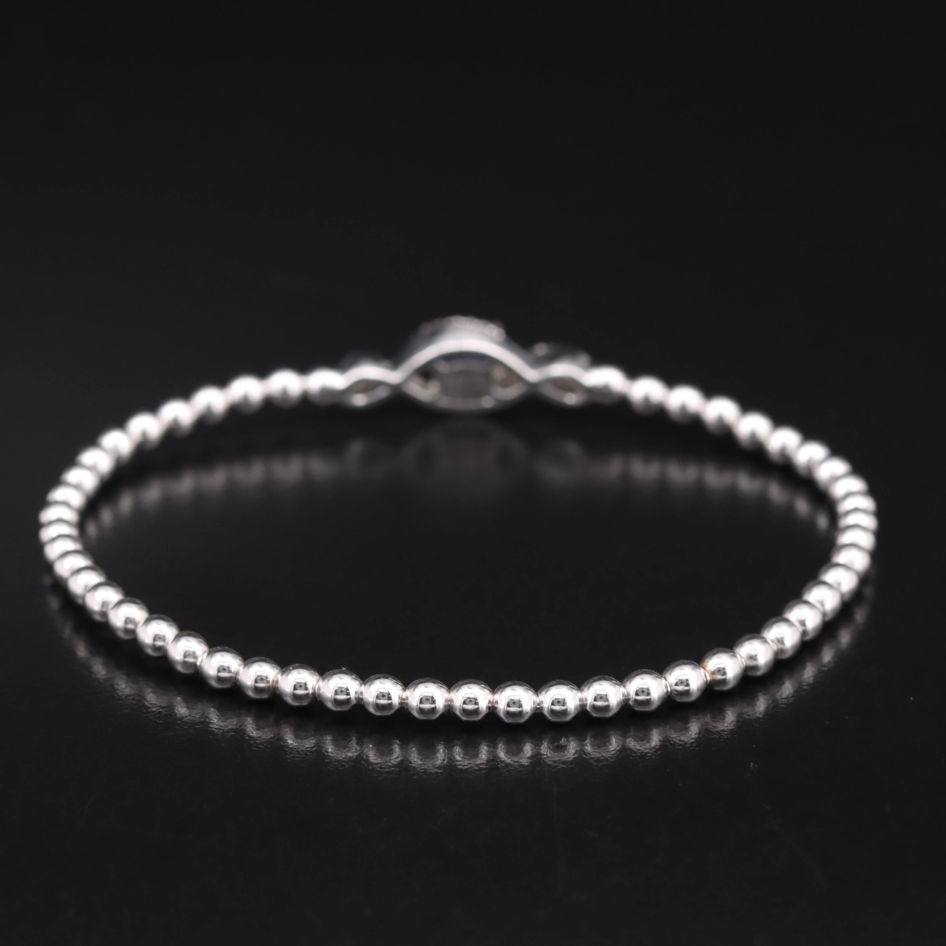 Sterling Sapphire Beaded Bracelet