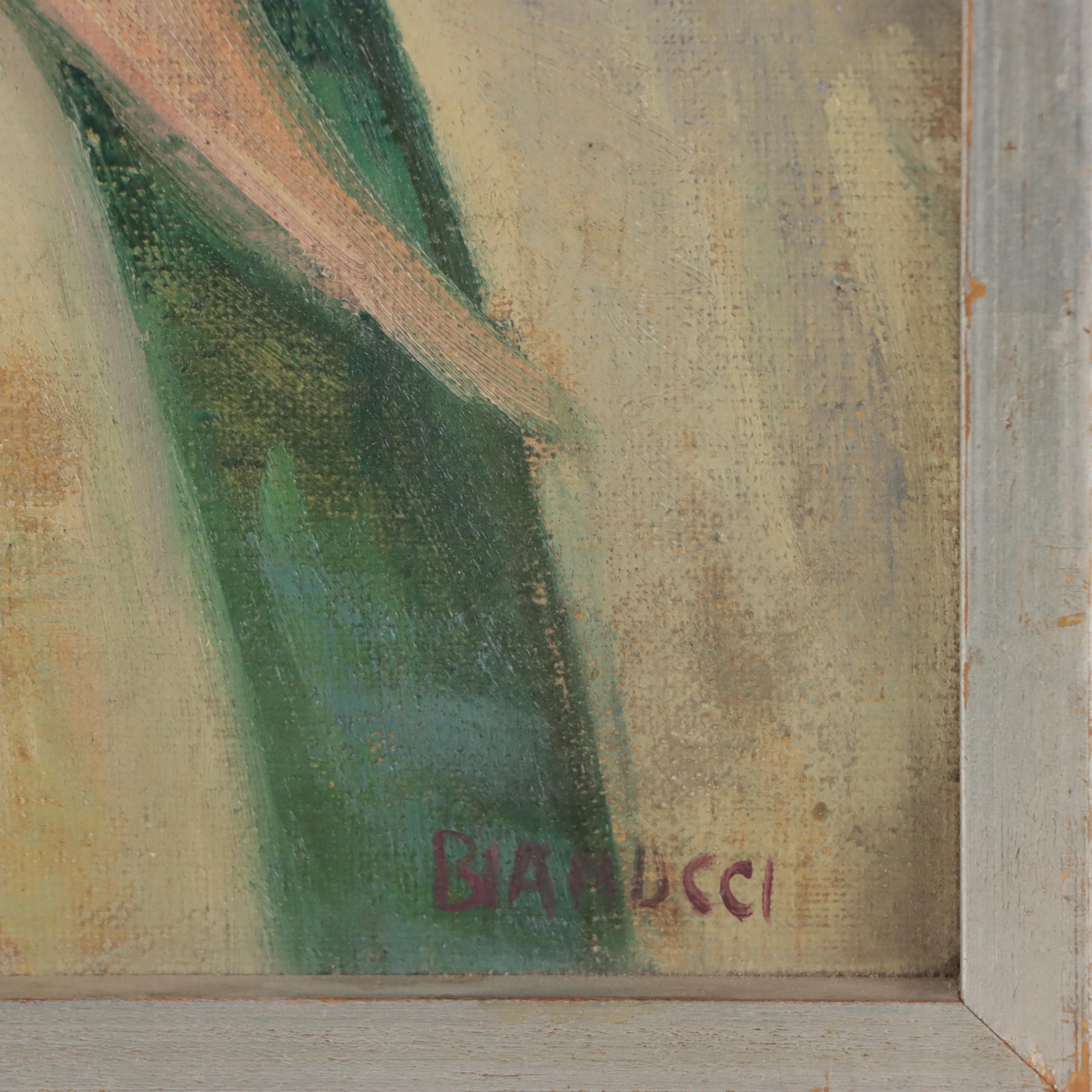 Irene Bianucci Oil Painting of Male Portrait, Mid-20th Century