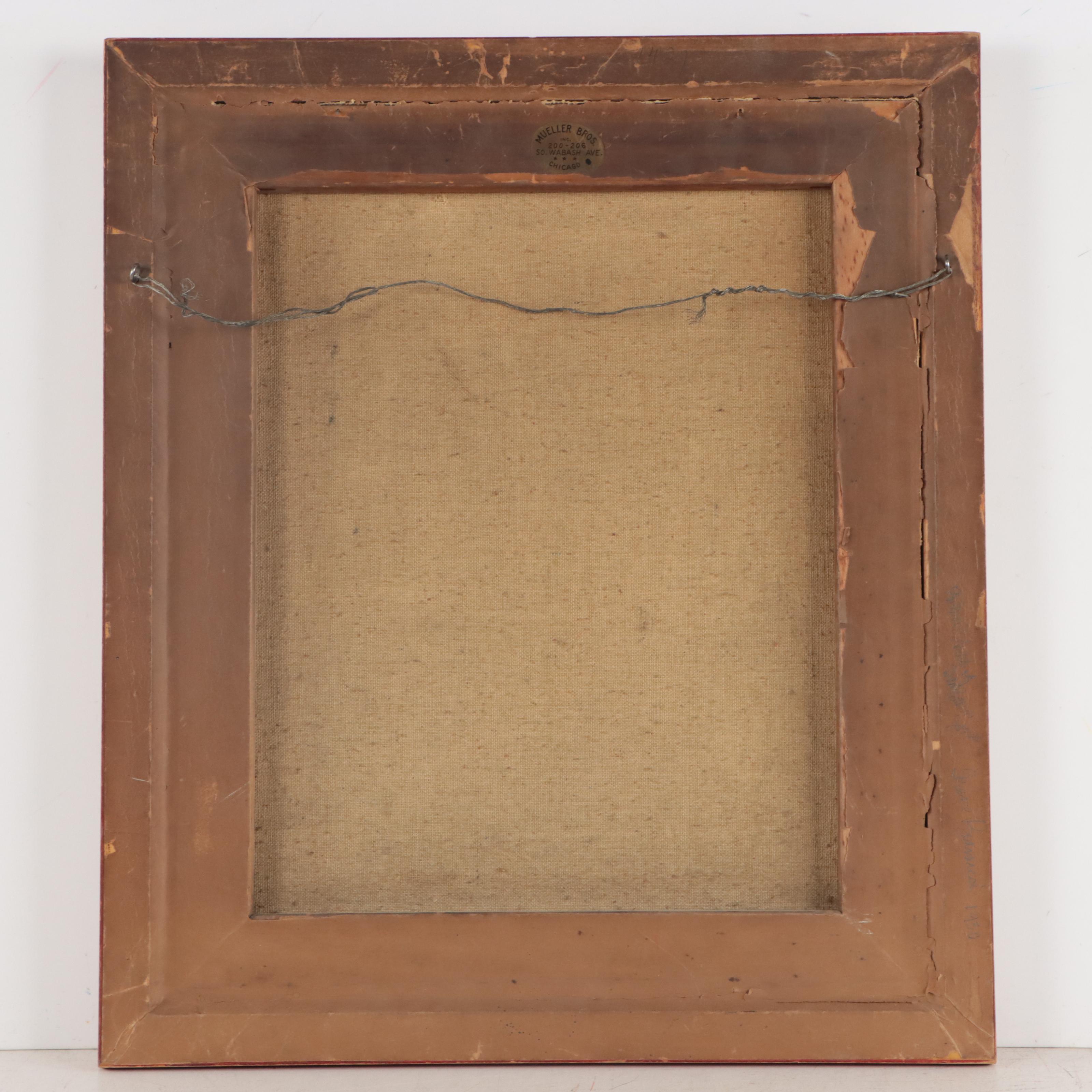 Irene Bianucci Oil Painting of Male Portrait, Mid-20th Century